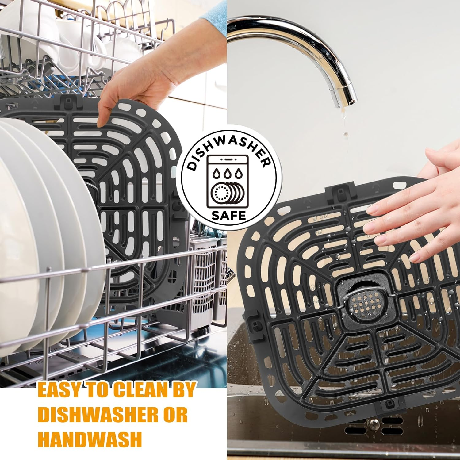 GCQ Air Fryer Replacement Tray for Instant Pot Vortex 6 in 1 6 QT Gourmia GAF735 6 QT Air Fryer, Original Air Fryer Accessories Grill Pan Plate Crisper Plate Rack Parts,Dishwasher Safe image number 1