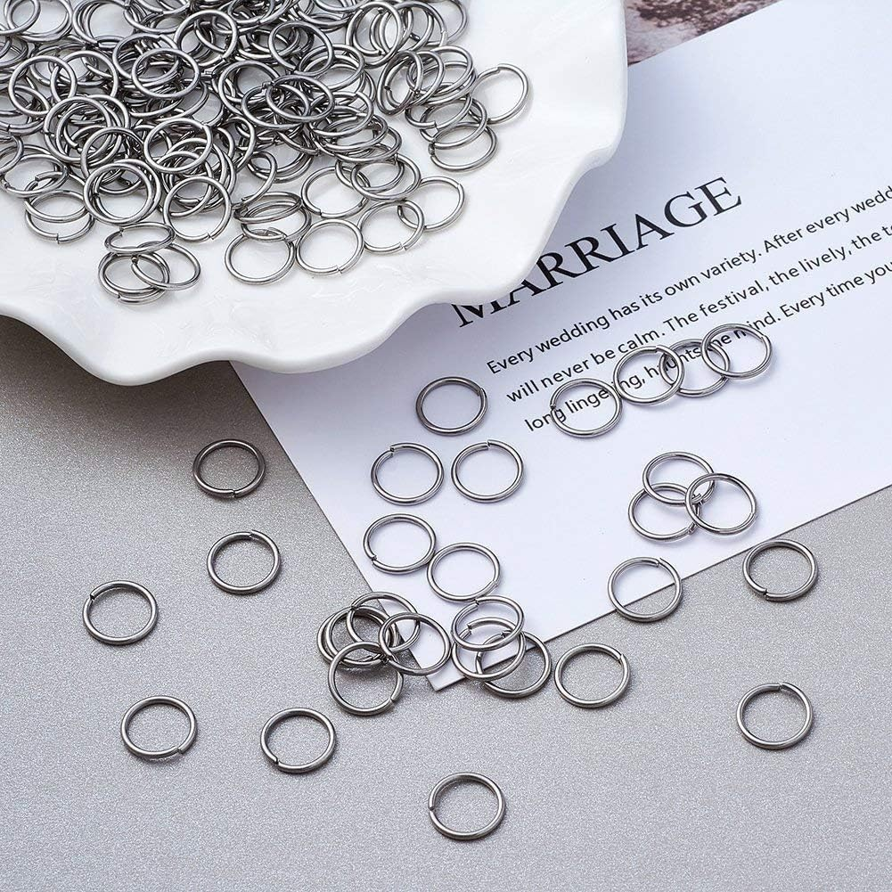 YBVABE Stainless Steel Jump Rings 10Mm 18 Gauge 2000 Pieces 10X1Mm Open Jump Rings Connectors Chainmail Making Jewellery Findings with Case image number 3