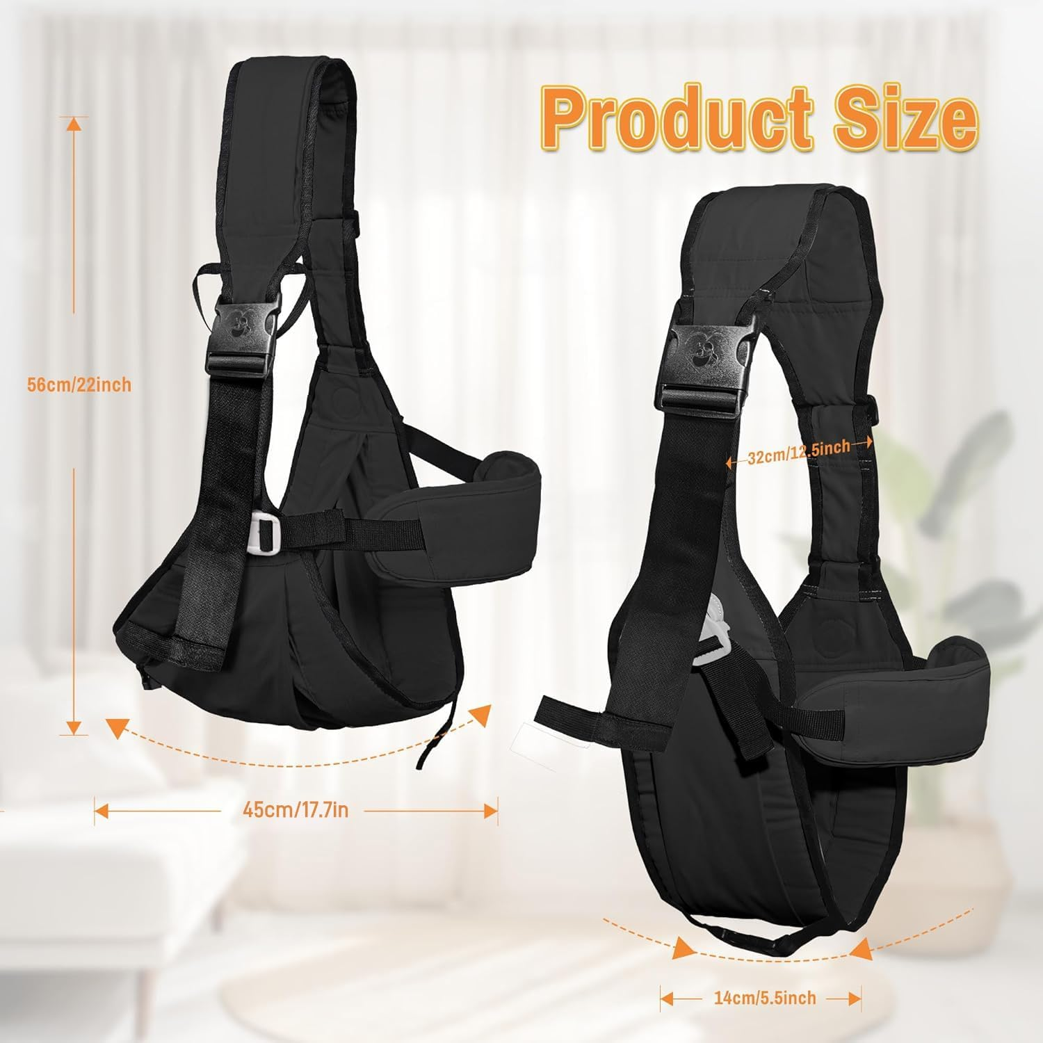 Baby Carrier Newborn to Toddler,Adjustable Baby Sling Carrier,Comfortable and Lightweight Toddler Carrier for 25-60 Lbs,Ideal for Shopping Travelling image number 2