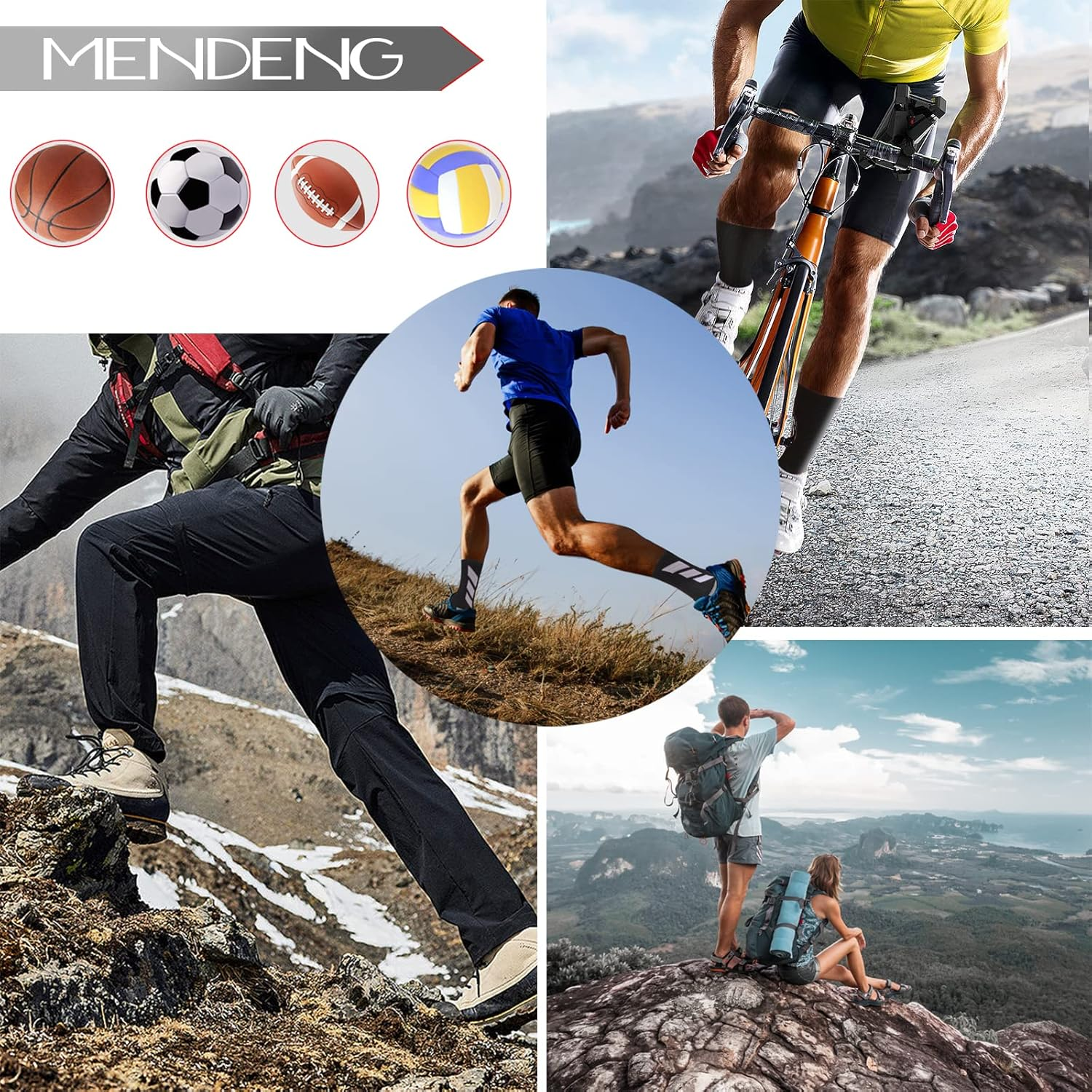 MENDENG Mens Grip Socks Soccer Non Slip Socks for Men anti Slip Hospital Socks Non Skid Training Athletic Socks image number 1