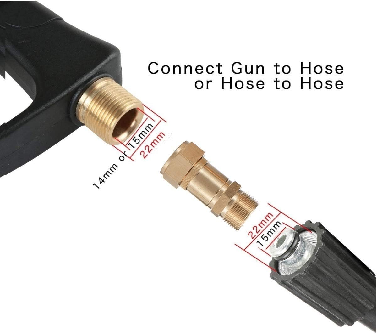 Pressure Washer Swivel Adapter (M22-15 Male to M22 Female) image number 1