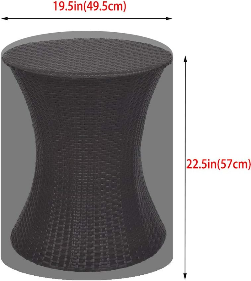 Fenghome round Patio Cool Bar Table Cover, Waterproof Fade Resistant Fabric with Drawstrings for Small Coffee Cocktail Outdoor Furniture Side Tables, Diameter 20.5 X Height 23 Inches (Black) image number 1