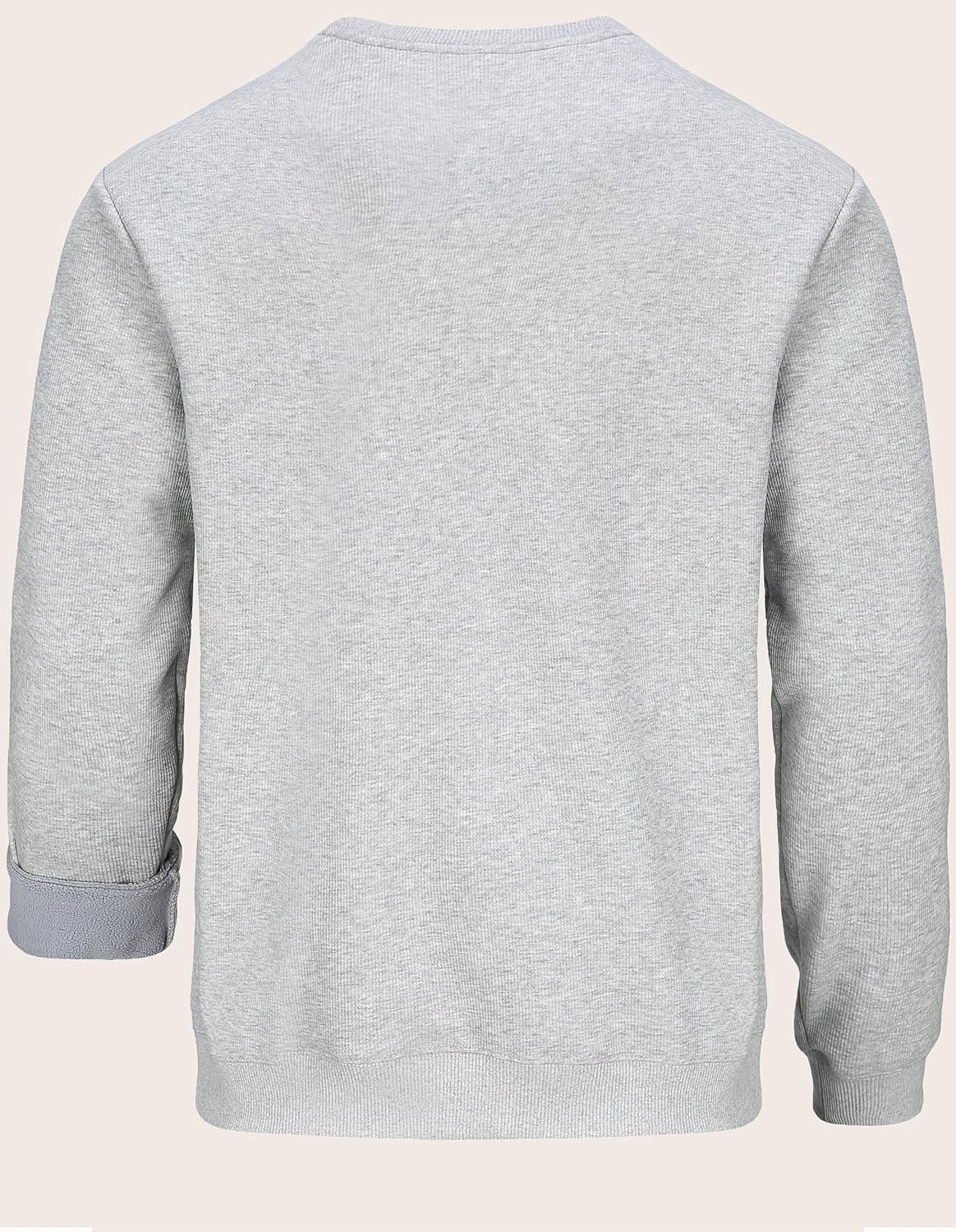 Men'S Heavy Weight Crew Neck Sweatshirt Soft Fleece Lined, Long Sleeve Classic Warm Pullover Basic Top image number 6