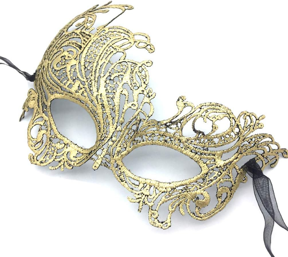 Imapo Masquerade Mask for Women, Mardi Gras Lace Masks, Cosplay Venetian Party Prom Ball Christmas Halloween Eye Lady Masks - Phoenix (Gold) image number 3
