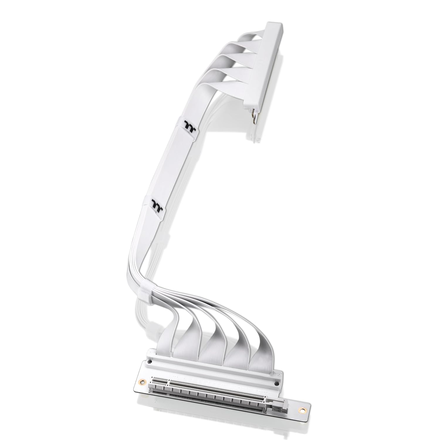 Thermaltake Dual 90 Degree PCI-E 4.0 Riser Cable - 400Mm White Edition, AC-077-CO6OTN-C1 image number 1