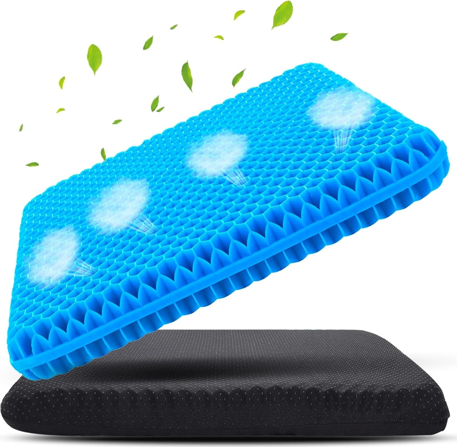 Gel Seat Cushion for Long Sitting, Enlarged and Thickened Design Chair Cushion, Breathable Cooling Seat Cushions for Office, Home Chairs, Soft Car Seat Cushion for Wheelchair (Purple-Xl)