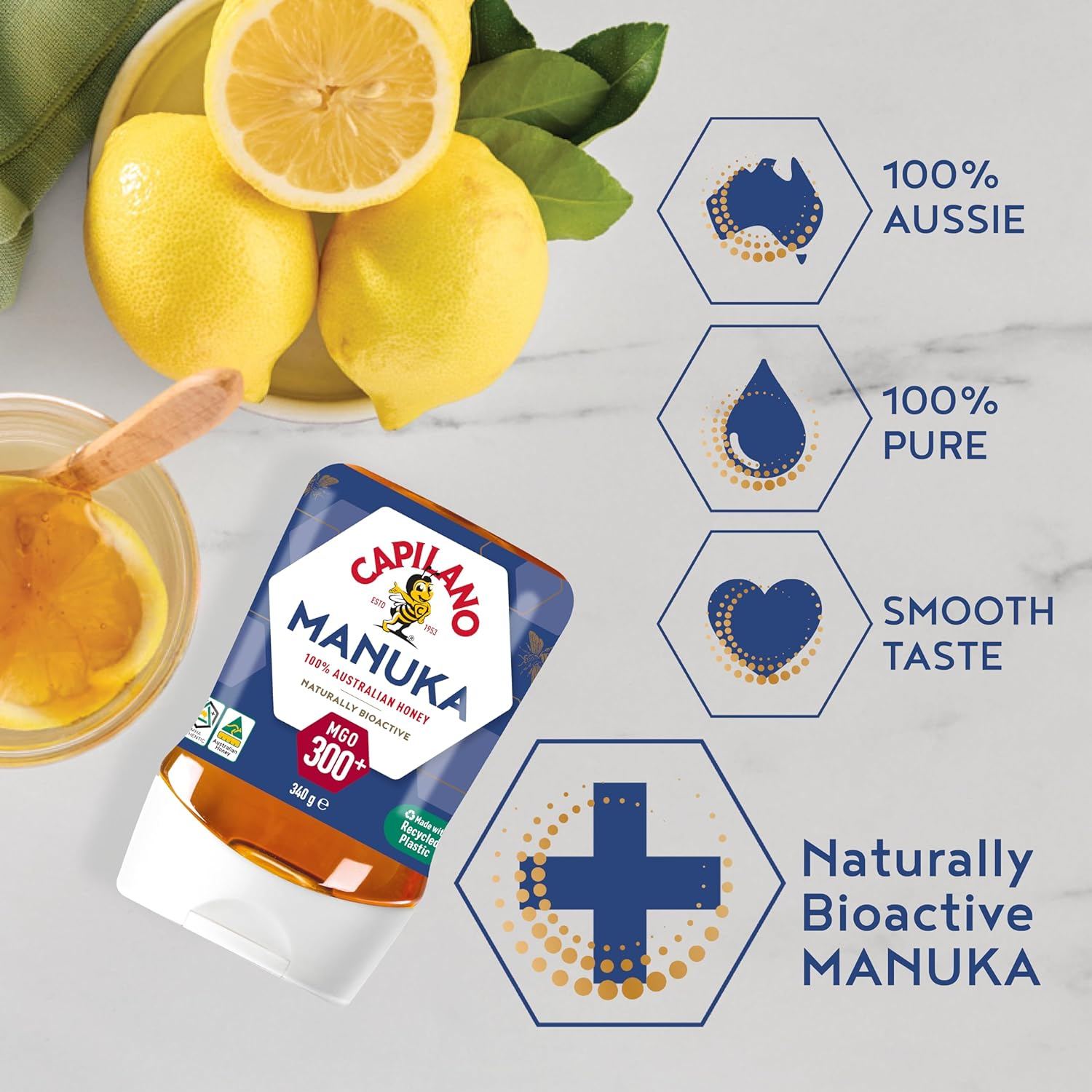 Capilano Active Manuka, 100% Pure Australian, Premium, MGO300+, 340G image number 4