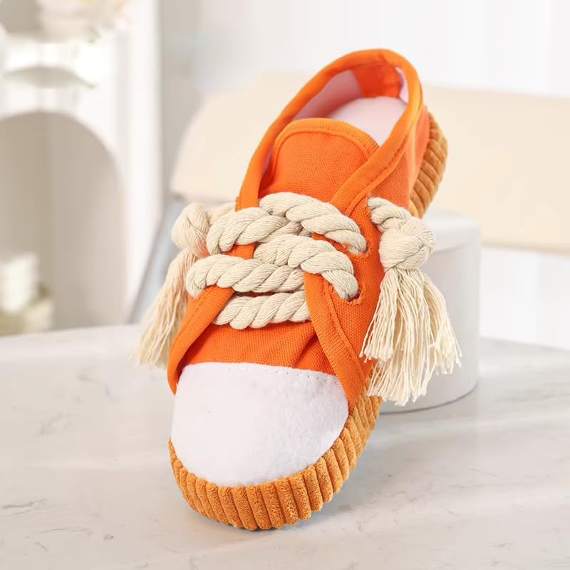 Dog Plush Toy for Puppy, Tuffy Dog Shoes Shape Squeaky Toys, Funny Stuffed Animals Toys with Cotton Material, Durable Chewing Toys image number 1