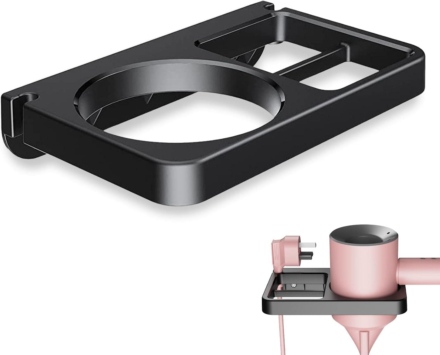 Blow Dryer Holder Wall Mounted - Hair Tool Organizer - Hair Dryer Holder, Hair Tool Organizer, Blow Dryer Holder Wall Mount, Bathroom Hair Styling Tools Organizer for Hair Dryer image number 5