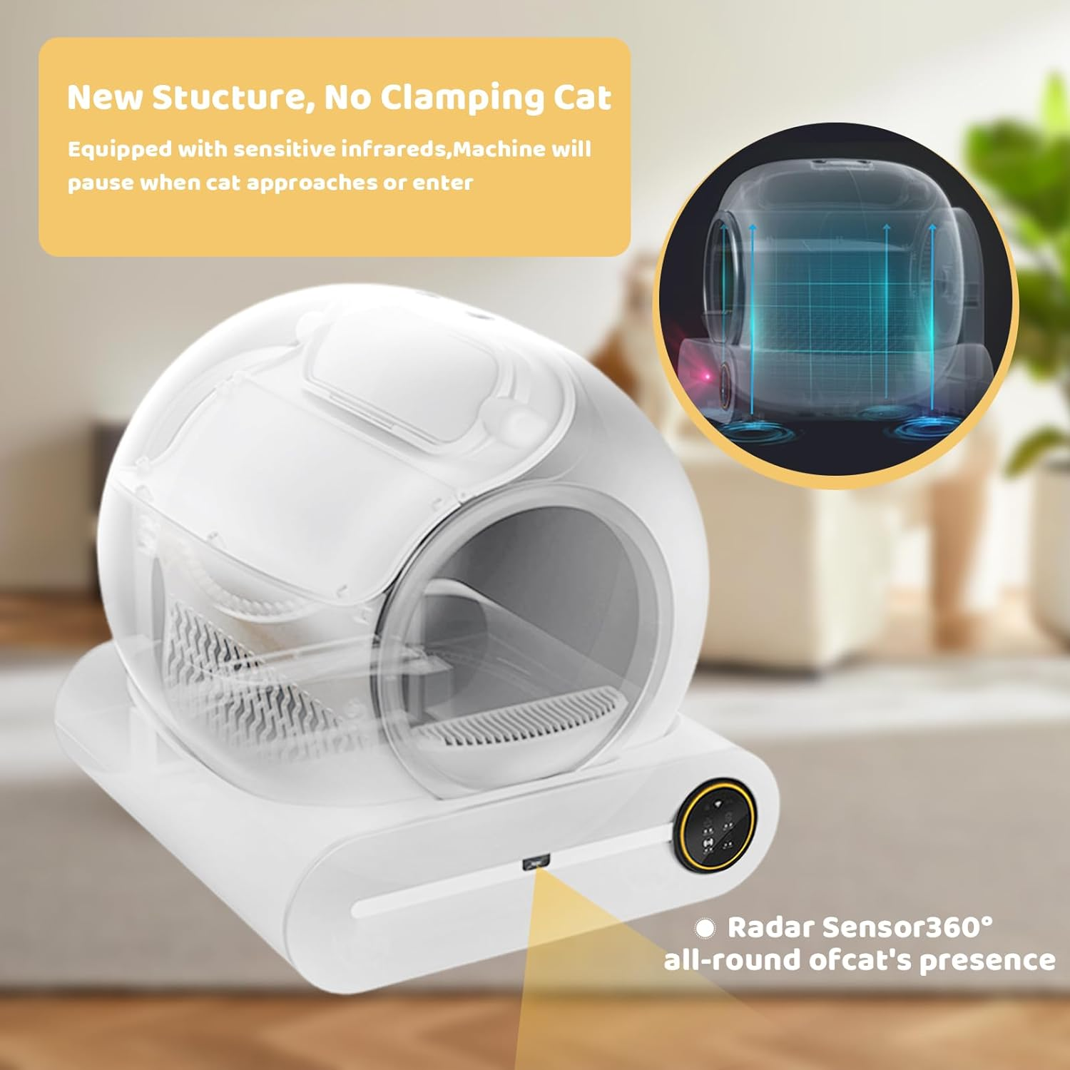 Self Cleaning Cat Litter Box, 65L+9L Extra Large Capacity Automatic Cat Litter Box for Multiple Cats, Smart Wifi App Control/Anti-Pinch/Low Noise/Odor Removal/Safety Protection, with Garbage Bag image number 1