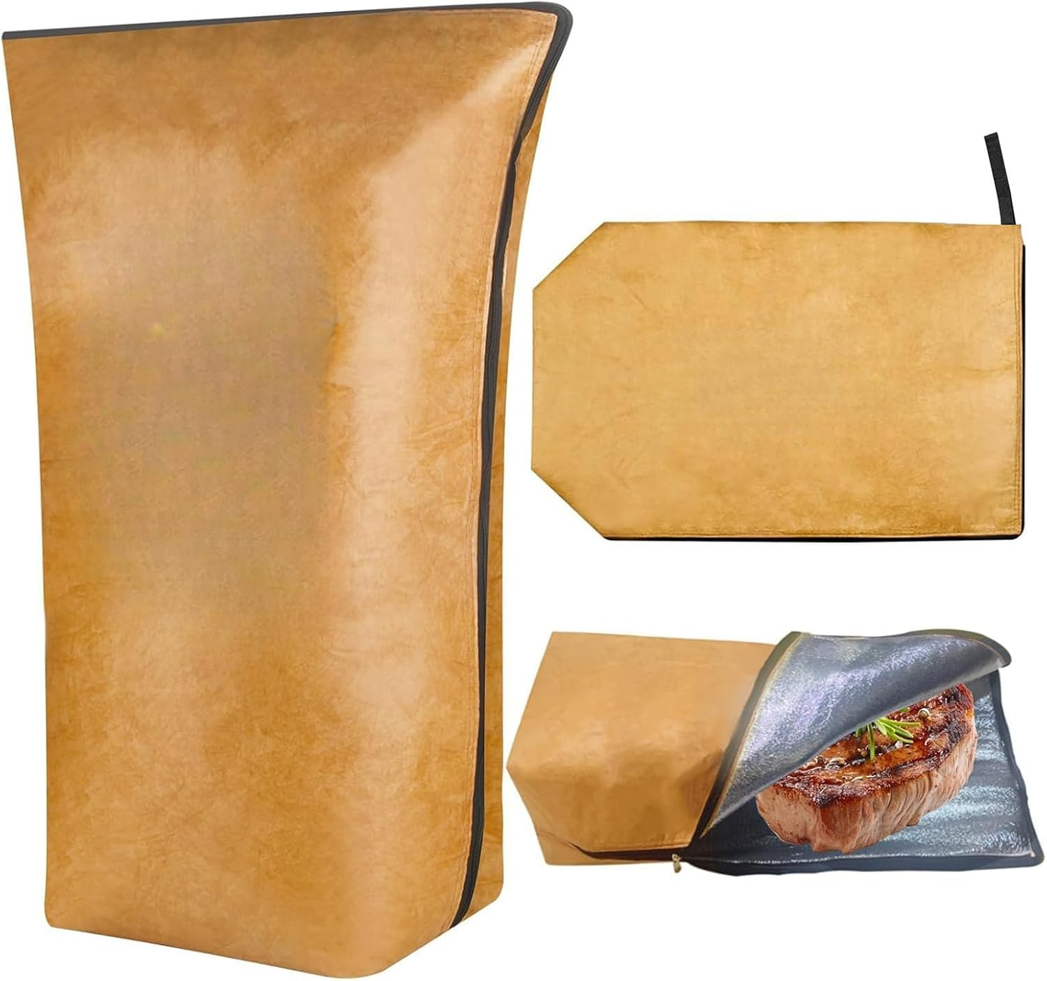 BBQ Blanket for Resting Meat, Insulated Brisket Blanket Meat Resting Bag for Smoking, Smoker BBQ Resting Blanket with Wide Mouth for Large Brisket/Beef, Cold and Heat Insulation Bag for Food (21 In)