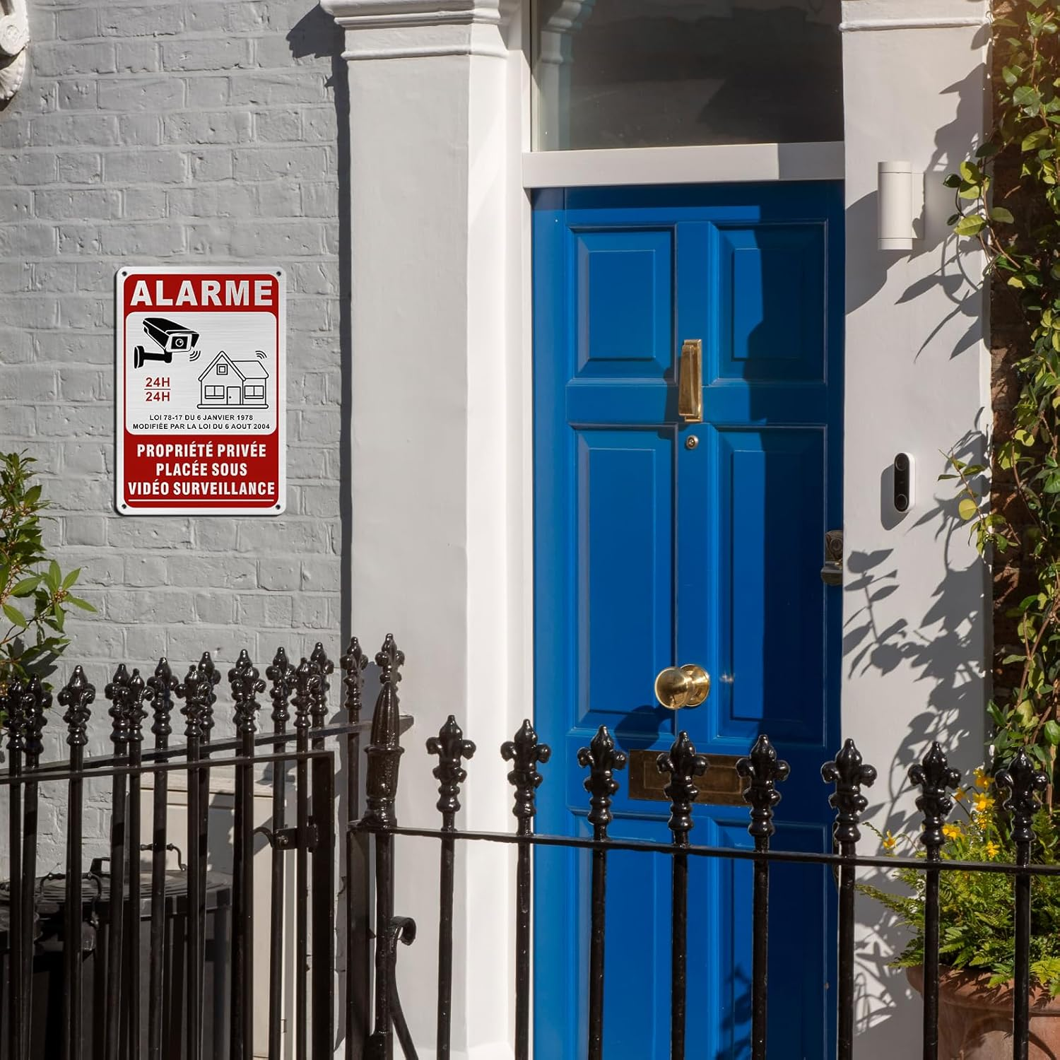 SINMAO Private Property Alarm Sign Placed under Video Surveillance - Camera Surveillance Sticker/Home Alarm Plate/Home Security/Video Surveillance.