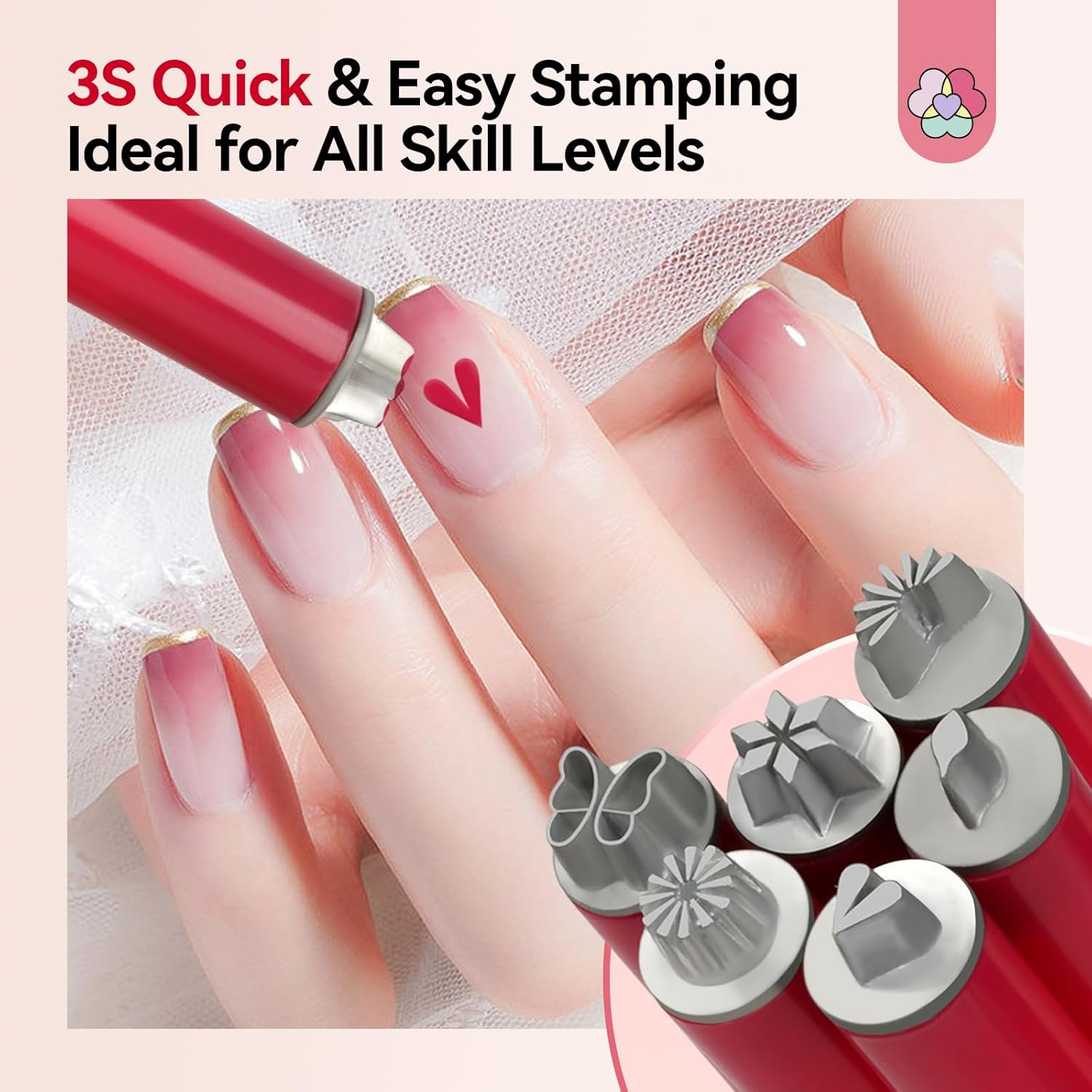 SAVILAND Essentials 3S Instant Nail Art Stamp Pen Set: Quick Precision Nail Stamp Pen with 6 PCS Different Pattern Flower Nails Art Stamp Pen for Nails Painting Gel Nails Nail Polish Beginner DIY Salon Manicures image number 3