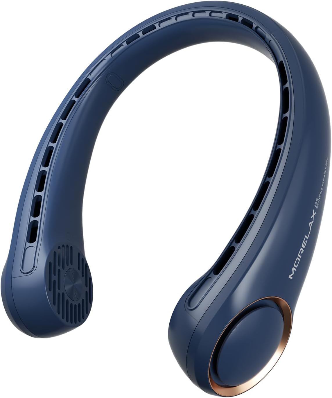 Morelax Portable Neck Fan Rechargeable, Hands Free Bladeless Fan, Wearable Quiet Fan for Outdoor Indoor, 3 Speeds Adjustable, 4000 Mah Battery Operated, Home, Office, Travel, Sports(Blue), Small image number 6