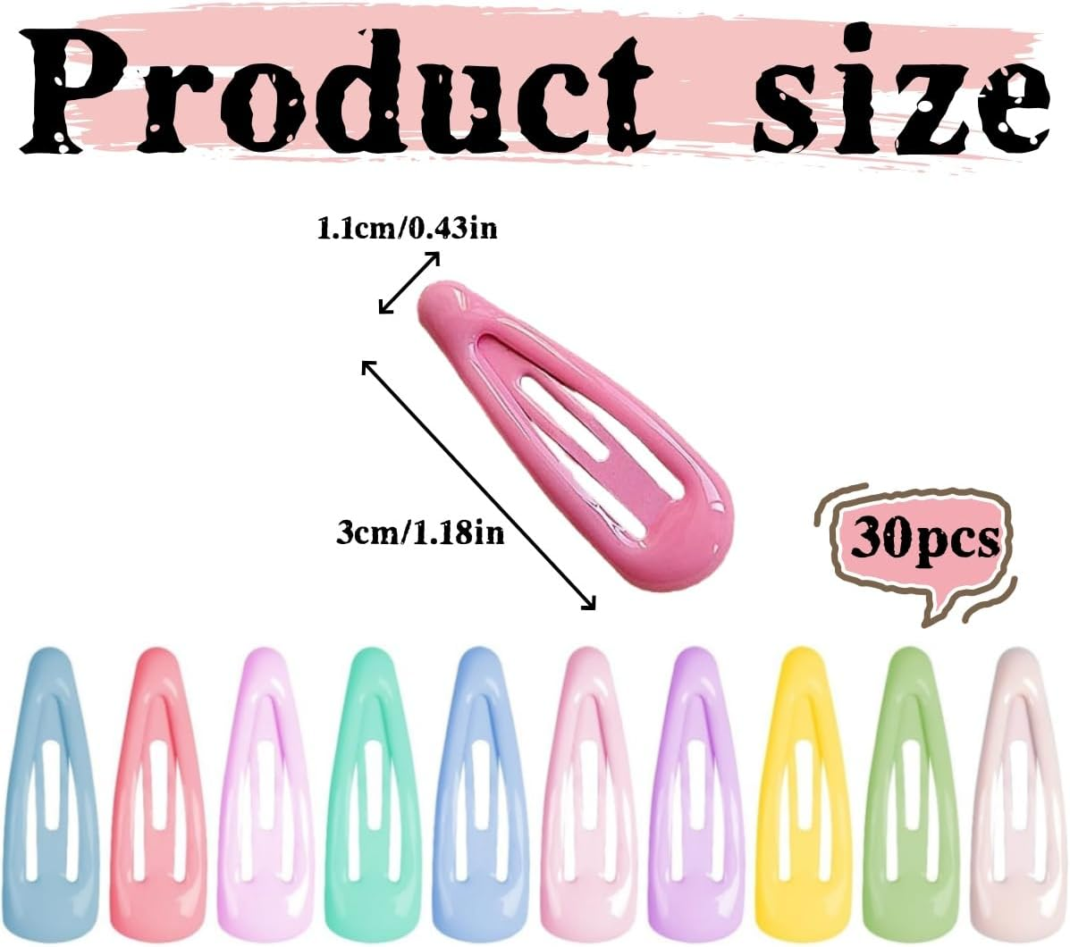 Candy-Colored Metal Hair Clips, Cute Colorful Hair Clips, Not Easy to Slip, Suitable for 30 Pieces for Kids Girls and Toddlers image number 2