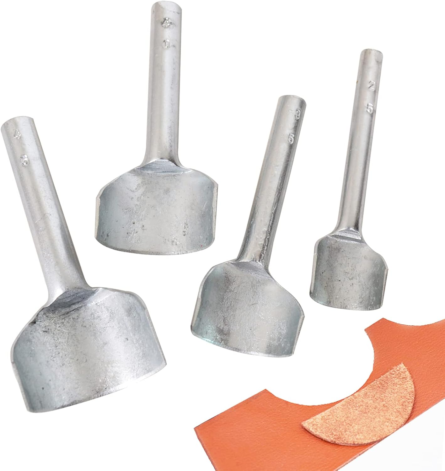 Baitaihem 10 Pcs Leather Tools Craft Half-Round Cutter Punch Belt End Cutter for Home Leather Sewing(5Mm-50Mm)