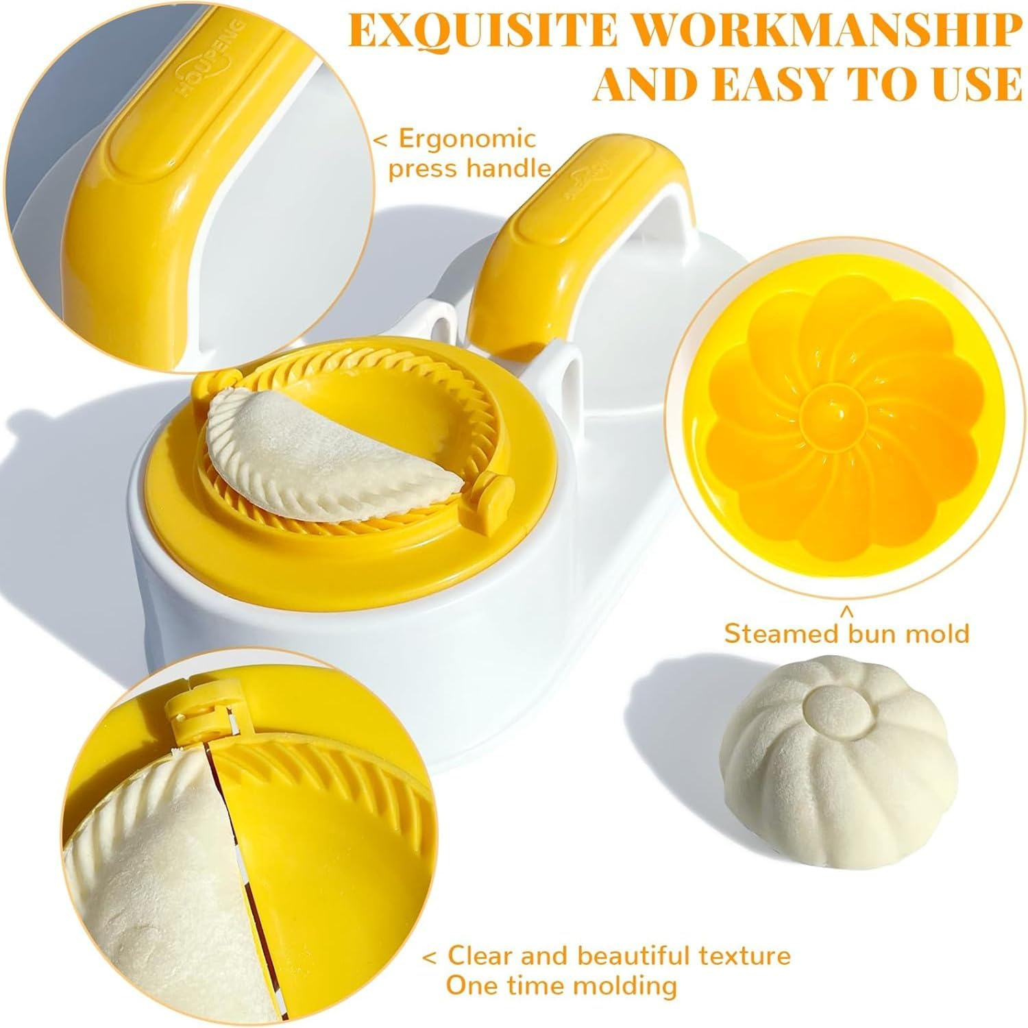 3 in 1 Dumpling Maker Machine, Dough Presser Dumpling Press Wrapper, Home DIY Dumpling Bao Bun Empanada Mold Making Tool image number 3