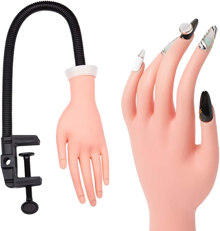 Nail Training Practice Hand for Acrylic Nails, Fake Hand Manicure Practice Tool Nails Practice, Flexible Bendable Mannequin Hand, Training Movable and Flexible Fake Hand Kit image number 3