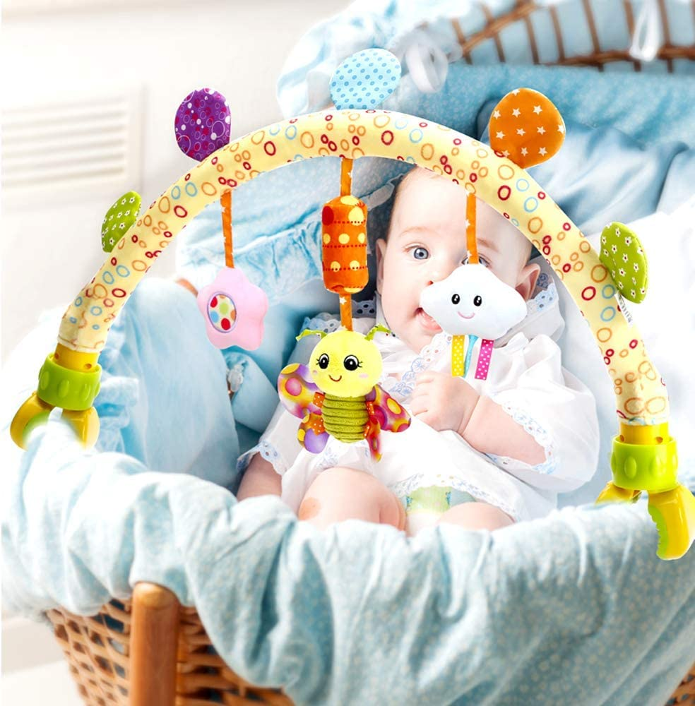 Baby Bassinet Toys, Infant & Toddlers Crib Stroller Accessory & Pram Activity Bar Toy for Senses and Motor Skills Development Indoor and Outdoor (Butterfly) image number 3