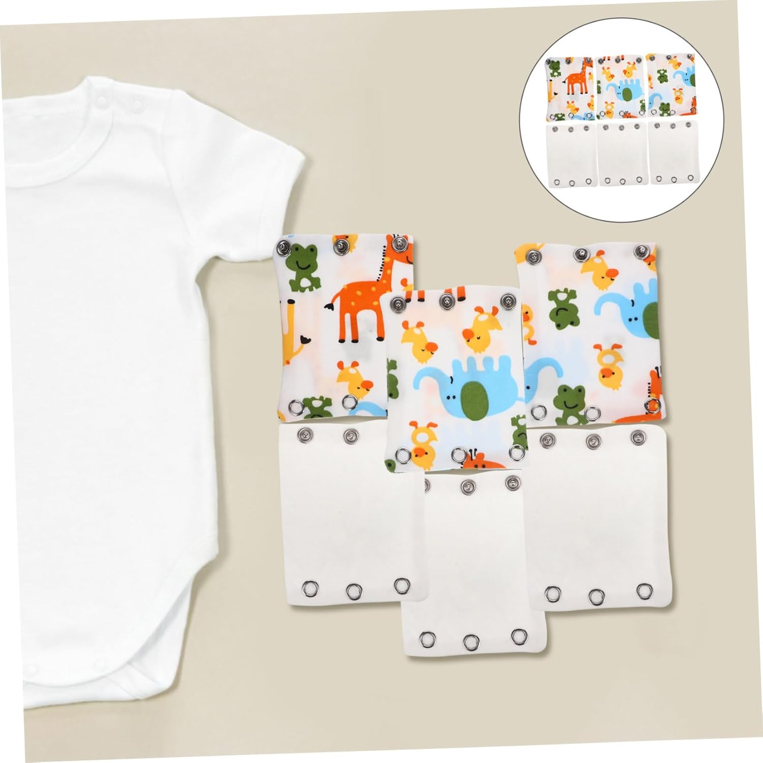 6Pcs Hoodie Extensions Jumpsuits Extender Snaps Onesie Sleep Suit Extender Bodysuit image number 5