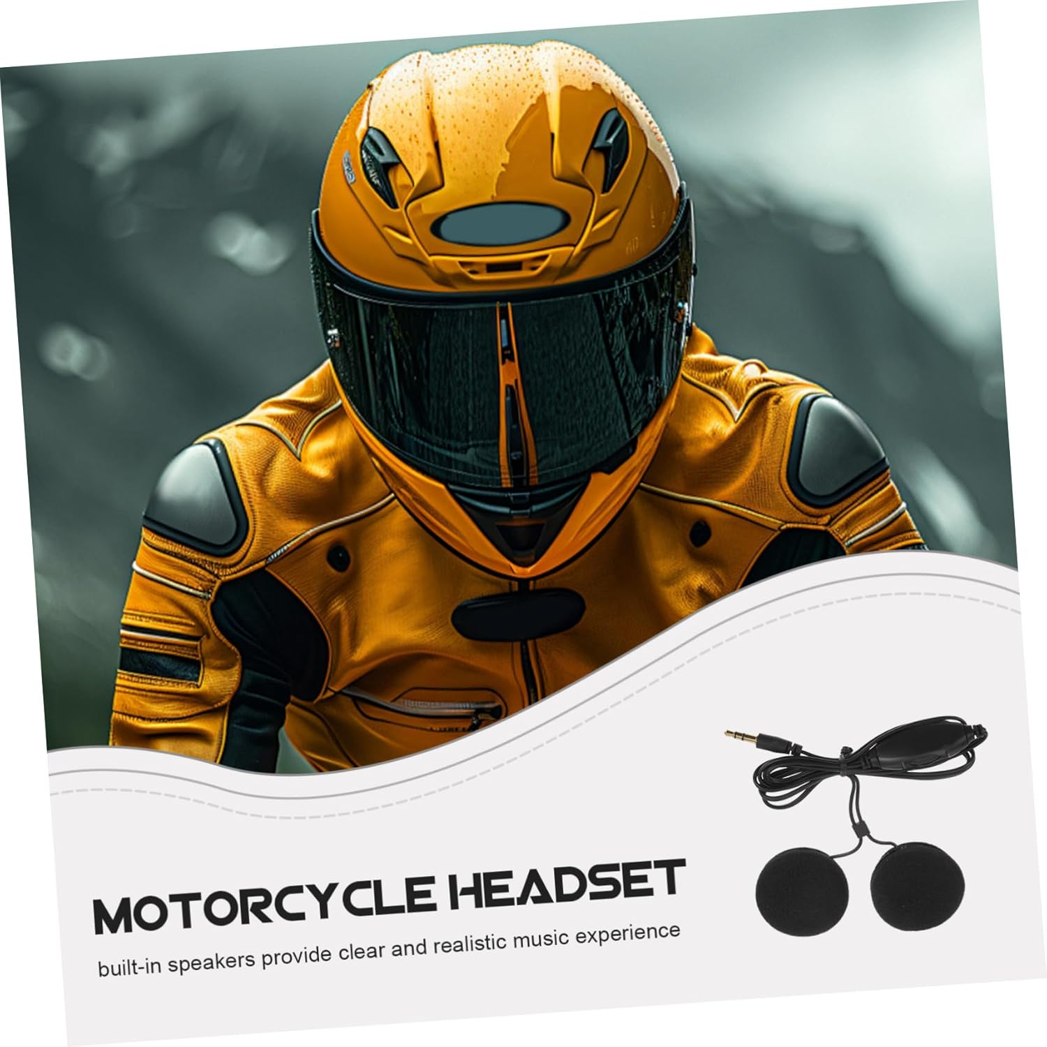 ABOOFAN 2Pcs Motorcycle Helmet Headphones Black Earphone for Rider Mic Outdoor Use Helmet Earphone Accessory image number 3