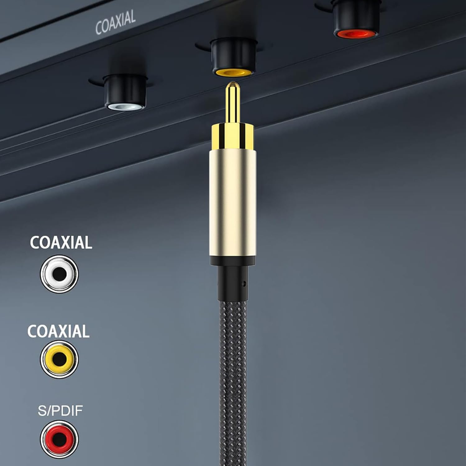 Tunghey 2Pack Subwoofer Cable, Dual Shielded Subwoofer RCA Cable Gold-Plated Connector RCA to RCA Audio Cable Nylon Braided RCA Subwoofer Cable for Amplifiers,Home Theater,Hi-Fi Systems (1.5M) image number 1