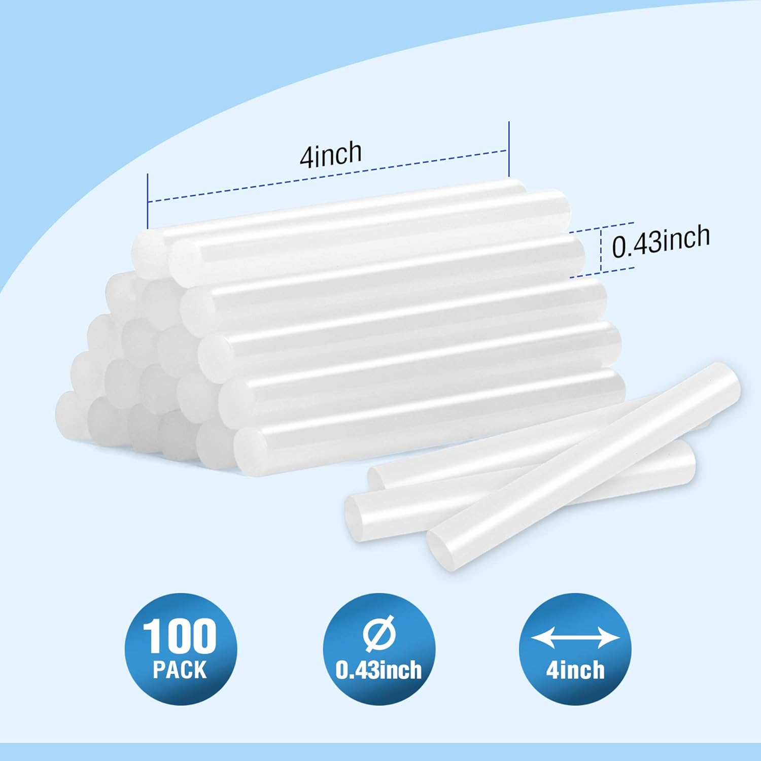 WORKPRO 100-PACK Hot Mini Glue Sticks - 1.09 &times; 10.16 Cm, Compatible with Most Glue Guns, Multipurpose for DIY Art Craft General Repairs, Home Decoration and Gluing Projects image number 2