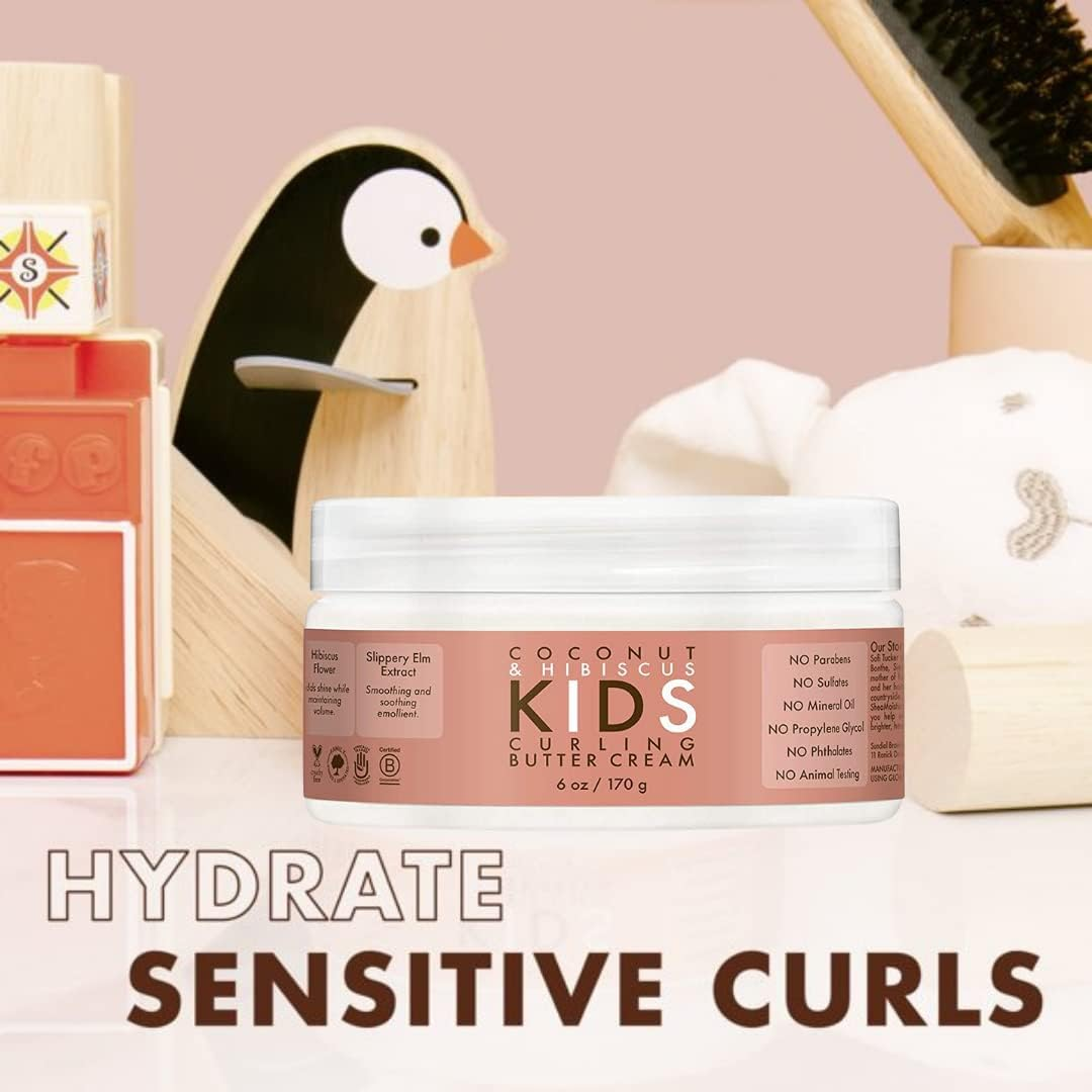 Shea Moisture Coconut & Hibiscus Kids Combo Pack - Includes Kids Curling Butter Cream, 6 Oz & Kids Curl & Shine 2-In-1 Shampoo & Conditioner, 8 Oz image number 2