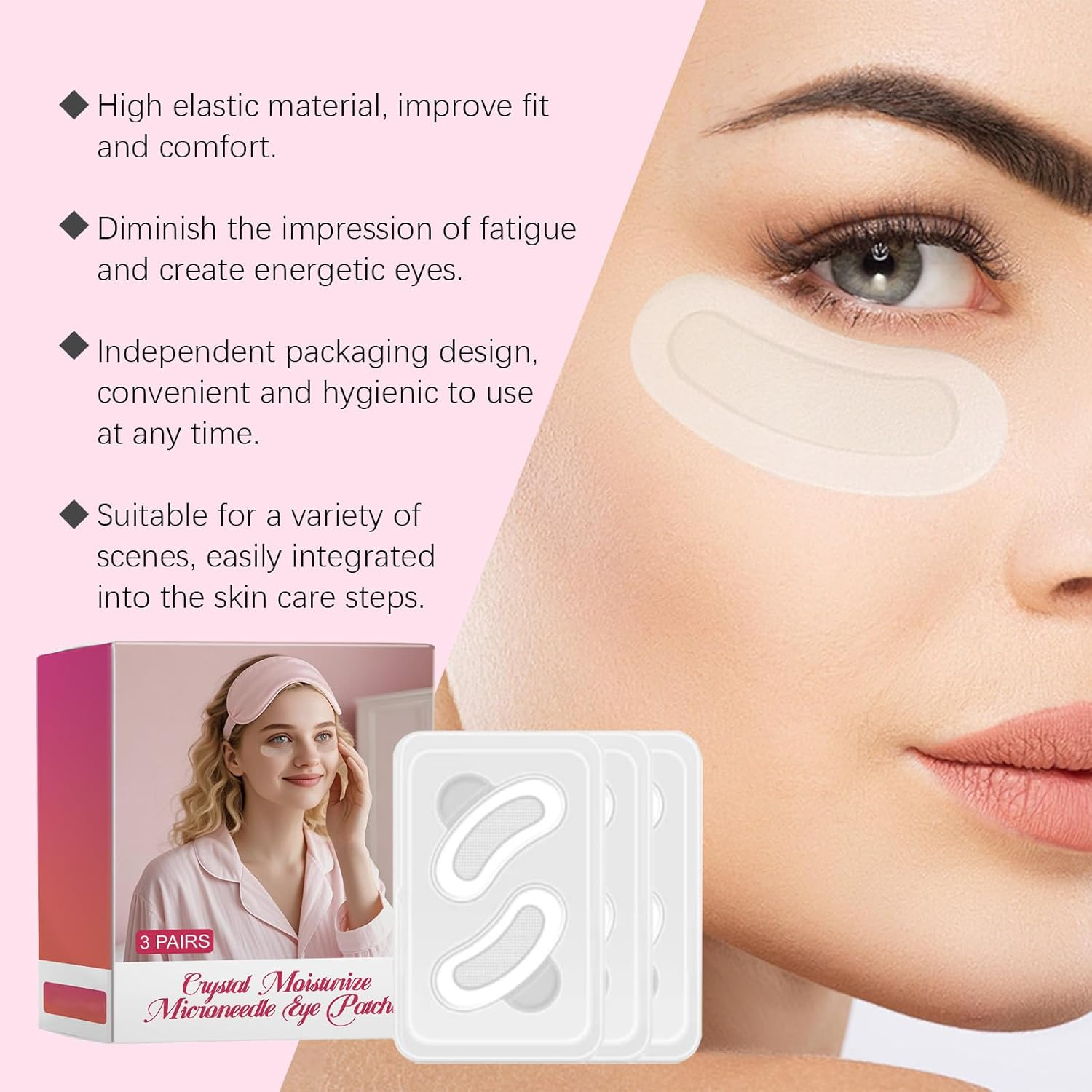 Eye Patches Moisturize and Care for the Eye Skin, Lighten the Fine Lines, Firm, Delicate and Smooth Eye Mask (3Pcs) image number 1