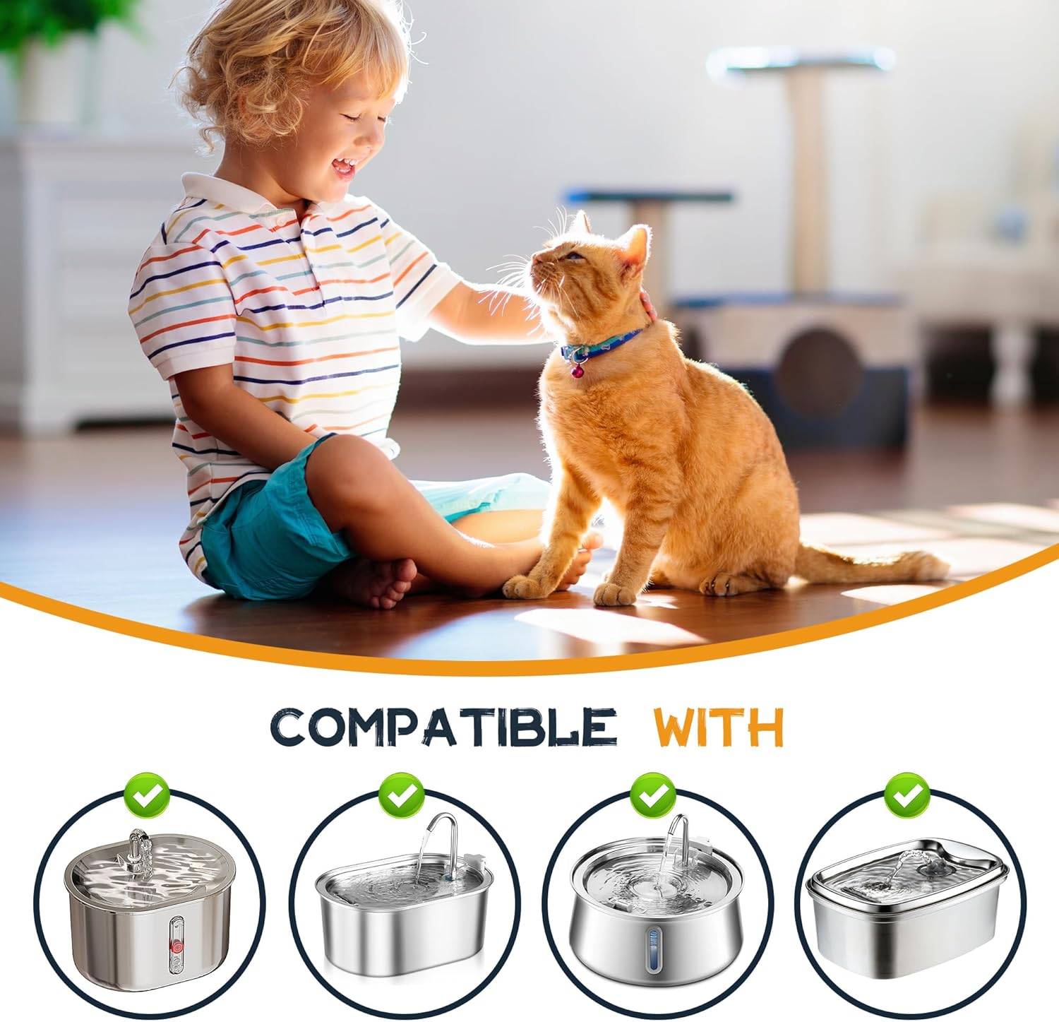 Pack of 20 Filter Cat Fountain, Drinking Fountain Cat Replacement Filter, 10 Pieces Carbon Filters and 10 Pieces Foam Filters for Cats and Dogs Water Fountain image number 5