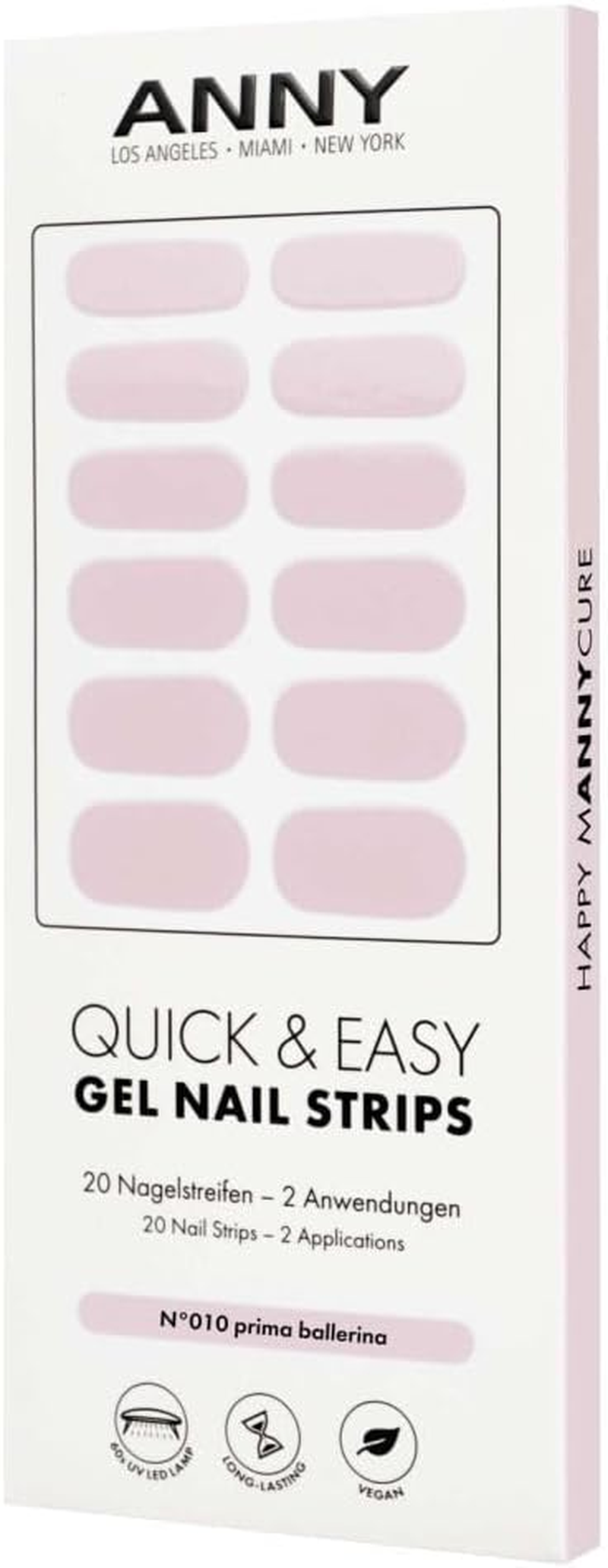 ANNY Gel Nail Strips - UV Nail Foil for Sticking with UV Lamp, Durable & Splinter Free, Easy to Use, Colour: Prima Ballerina - Soft Pink - No. 10 image number 4