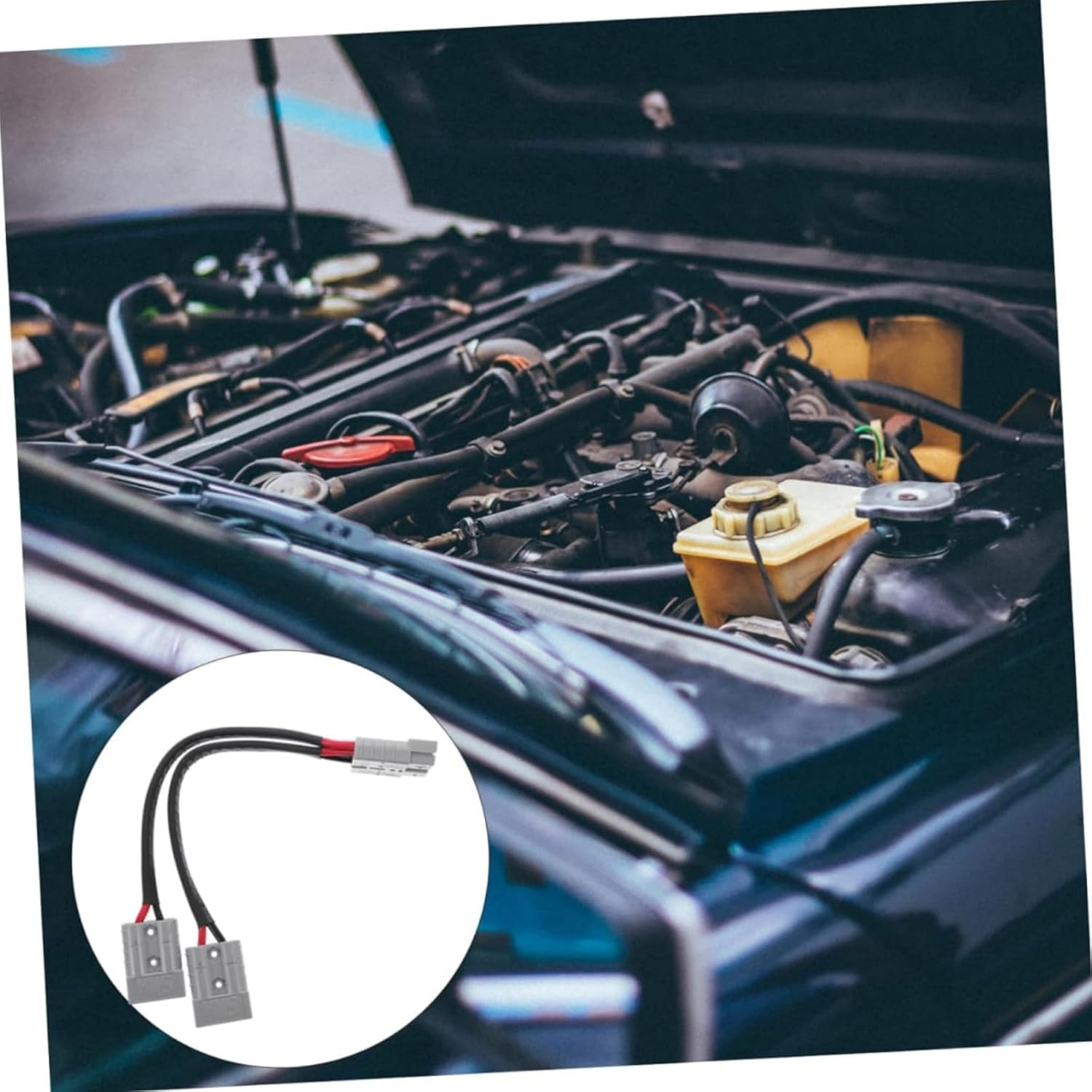 50 Amp Anderson Double Y Splitter Cable, 1 to 2 Anderson Plug Connector Double Y Adapter, 10 AWG 6Mm Battery Cable for Car, RV, Truck, Trailer, Winch, Forklift, Solar, and Wind Systems (1PCS)