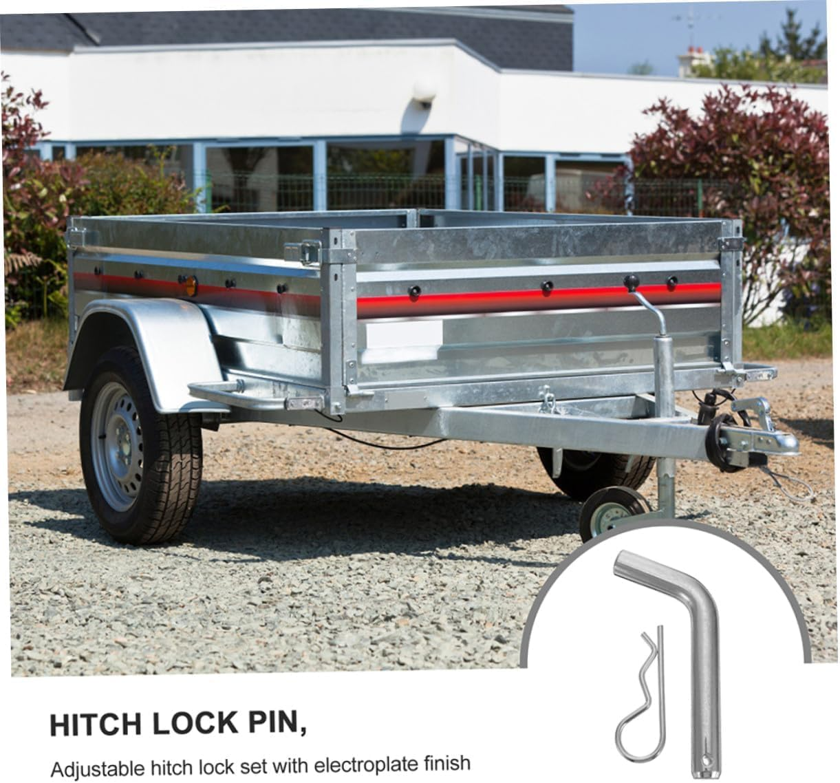 Heavy Duty Iron Hitch Pin Lock with Clip - Anti-Theft Trailer Hitch Receiver Lock, Galvanized Rust Proof, Easy Install for Trailers, Caravans, Gates, Fences, Cabinets image number 3