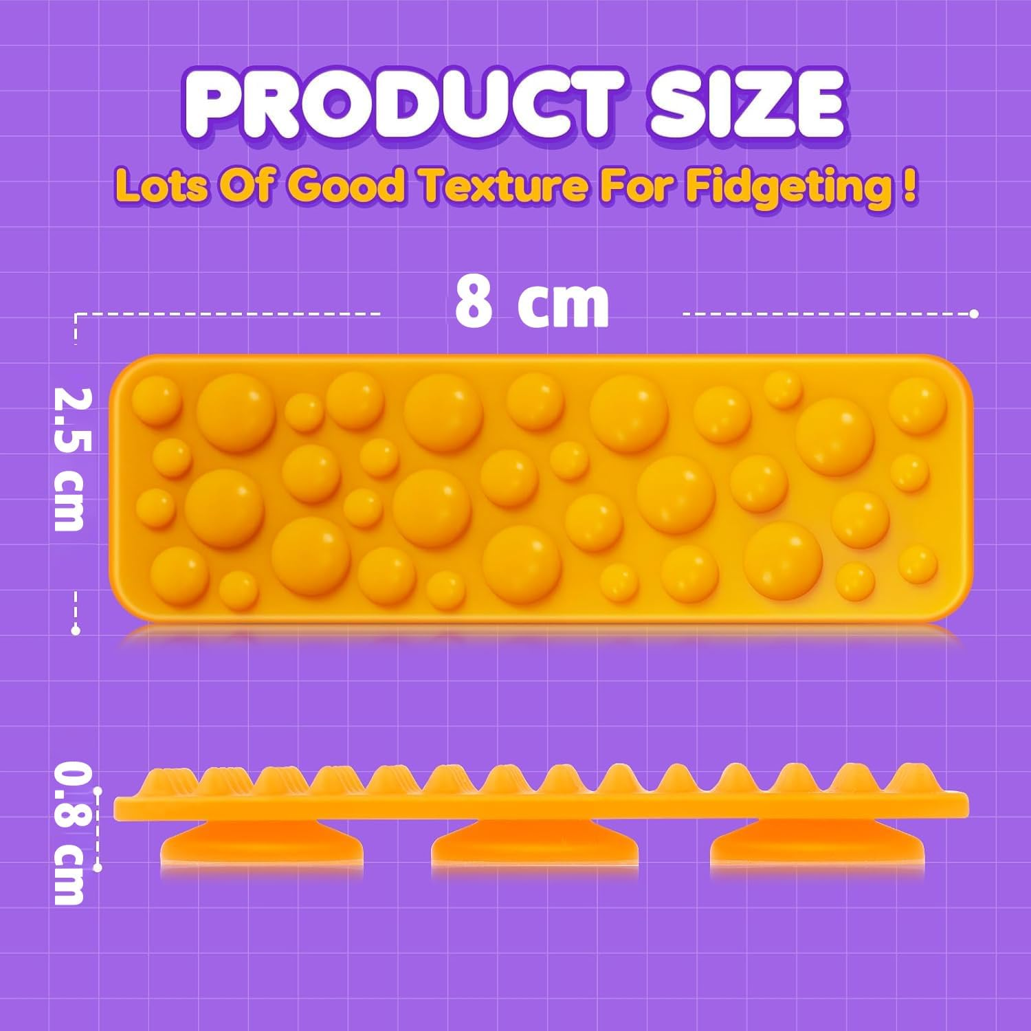 Sensory Fidget Toys Kids Adults: 8 Pack Textured Suction Toys for Autism Kids Calming - Sensory Stickers for Anxiety Relief Items - Fidget Strips for Classroom Desk - Travel Toys Road Trip Activities image number 4