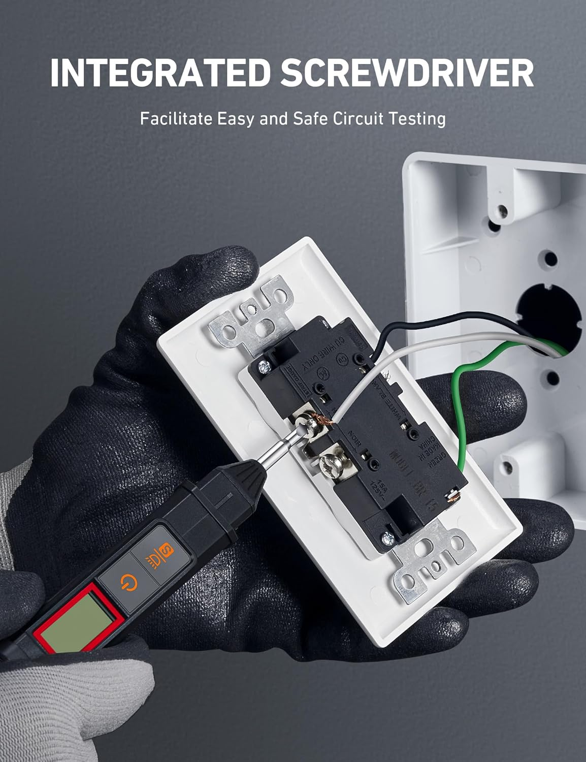 Astroai Non-Contact Voltage Tester 12V with Torch, Voltage Tester Pen with LCD Percentage Display, Wire Breakpoint Finder, Buzzer Alarm, Live Wire Tester with Screwdriver image number 2