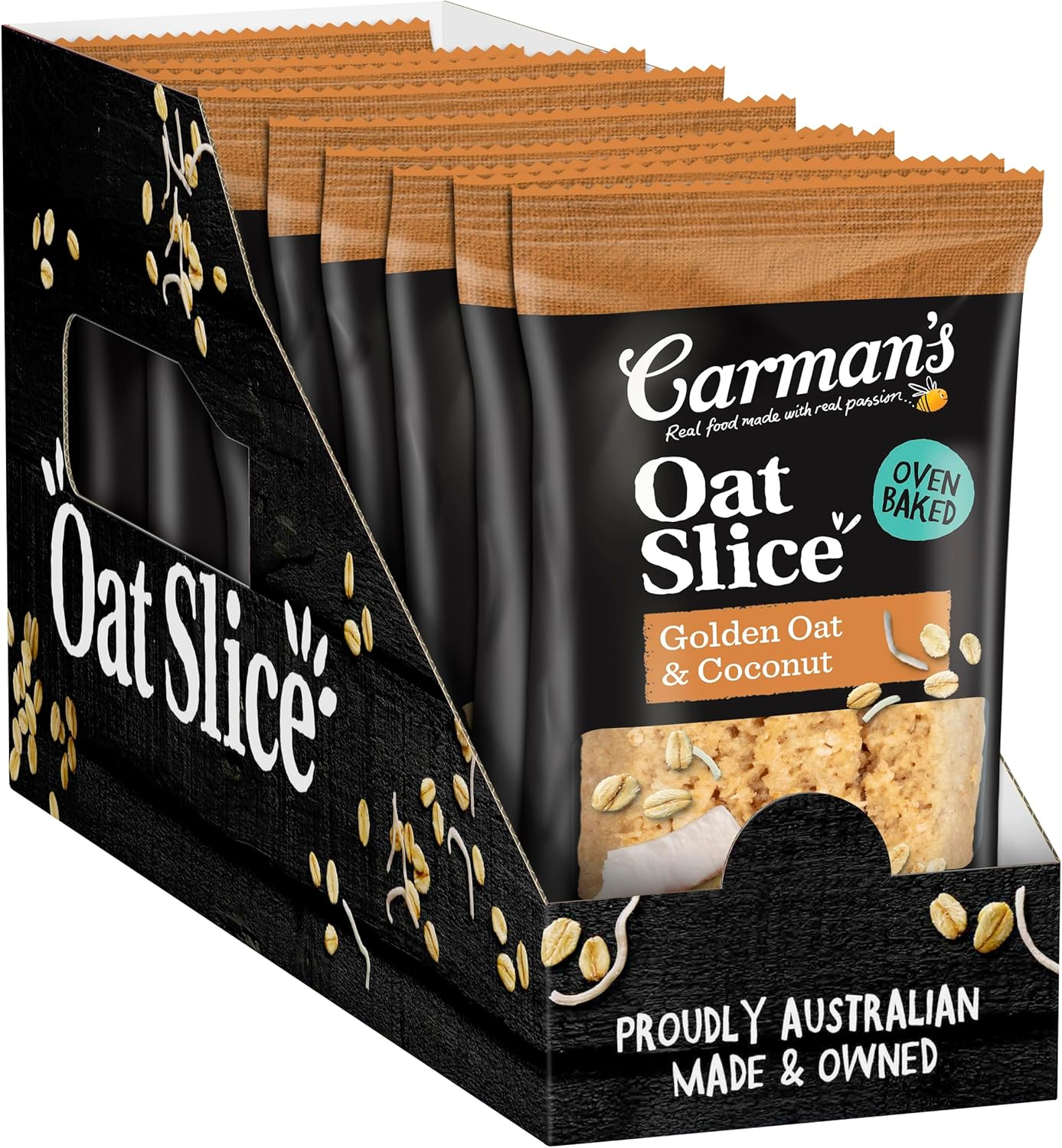 Carman'S Oat Slice Golden Oat & Coconut 12X70G Slices (Pack of 12) image number 4