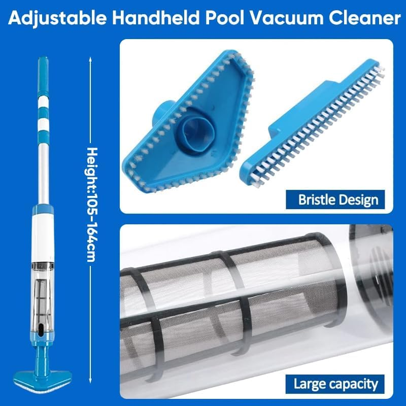 3-In-1 Cordless Rechargeable Powerful Motor Swimming Pool Vacuum Cleaner, Handheld Underwater Vacuum with Dual Filters, Lightweight for Easy Cleaning image number 1
