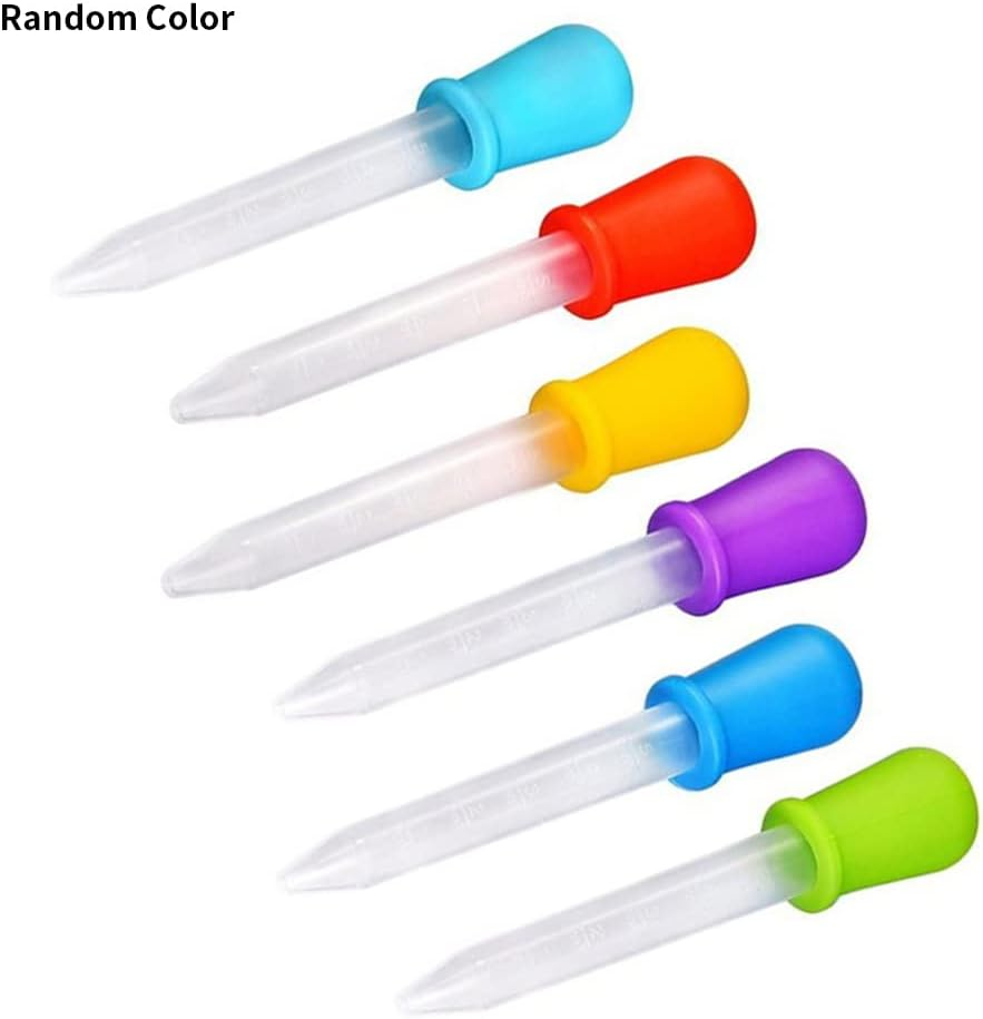 Color Random Toddlers Dropper Washable Reusable Portable Infant Droppers Detachable Pipette Outdoor Travelling, 6PCS & Color Random