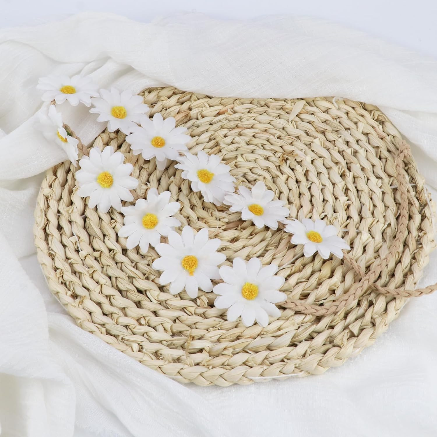 Sunflower Crown Daisy Flower Wreath Bridal Headband Festival image number 1