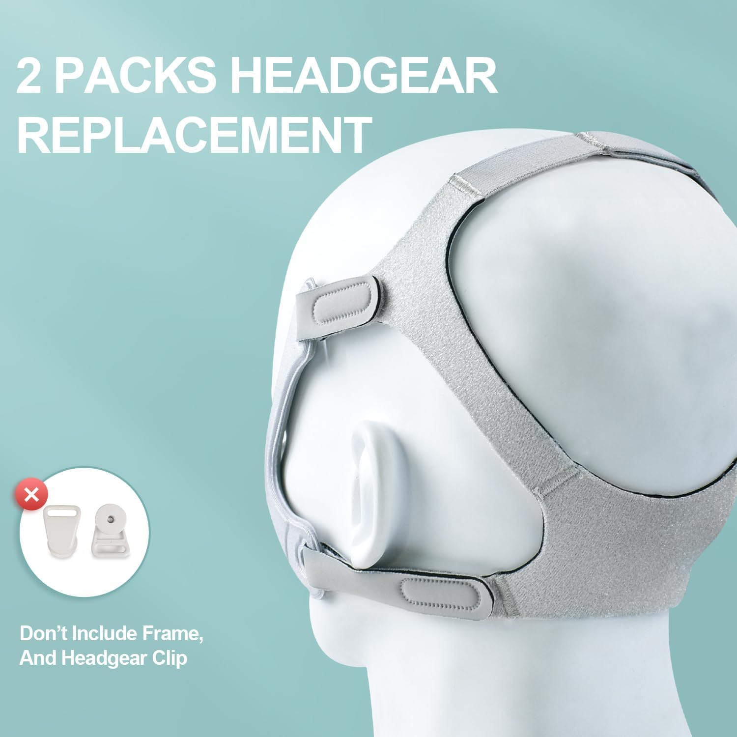 2Pack Replacement Headgear Are Compatible with WISP, Standard Mask Straps, Snugly Fit and Reduce Air Leaks, Frame and Clip Not Included, Great-Value Supplies by Airsmart. image number 2
