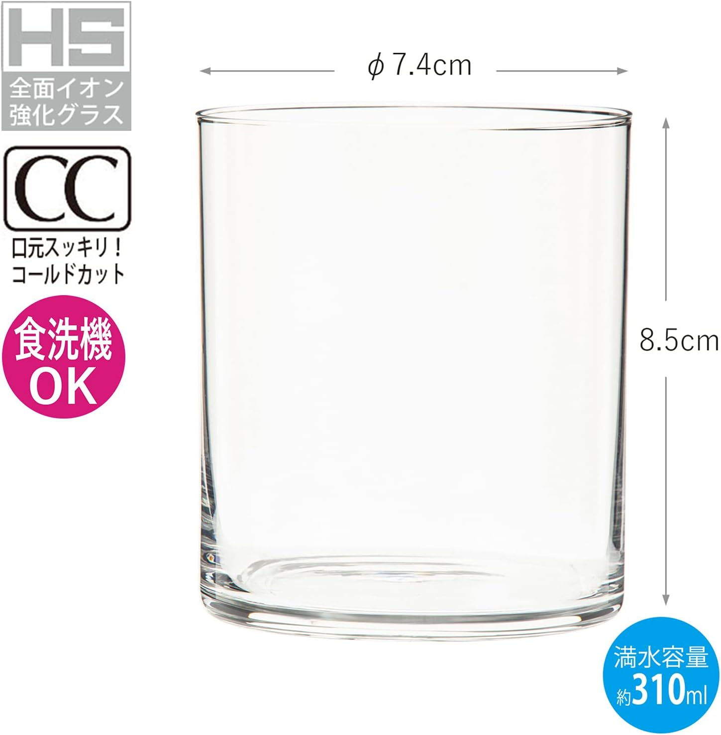 Toyo Sasaki P-33103HS-JAN Whiskey Glasses, Rock Glass, Silk Line, 10.1 Fl Oz (310 Ml), Set of 6, on the Rock, Break-Resistant, Made in Japan, Dishwasher Safe image number 1