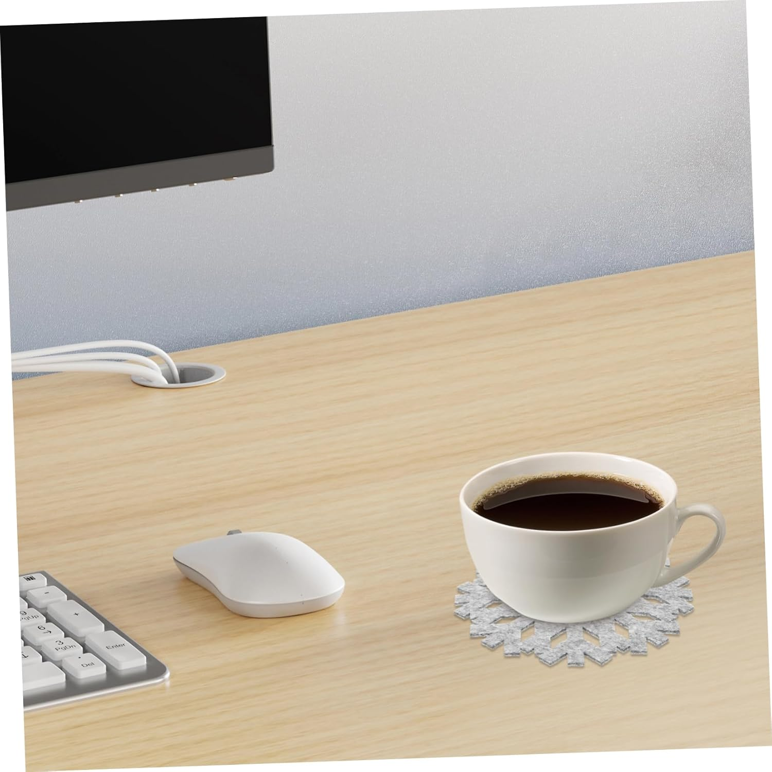 CHILDWEET 20Pcs Snowflake Coasters for Christmas Pot Separators for Kitchen Hot Pads for Dining Table Protection Modern Decor - Grey image number 3