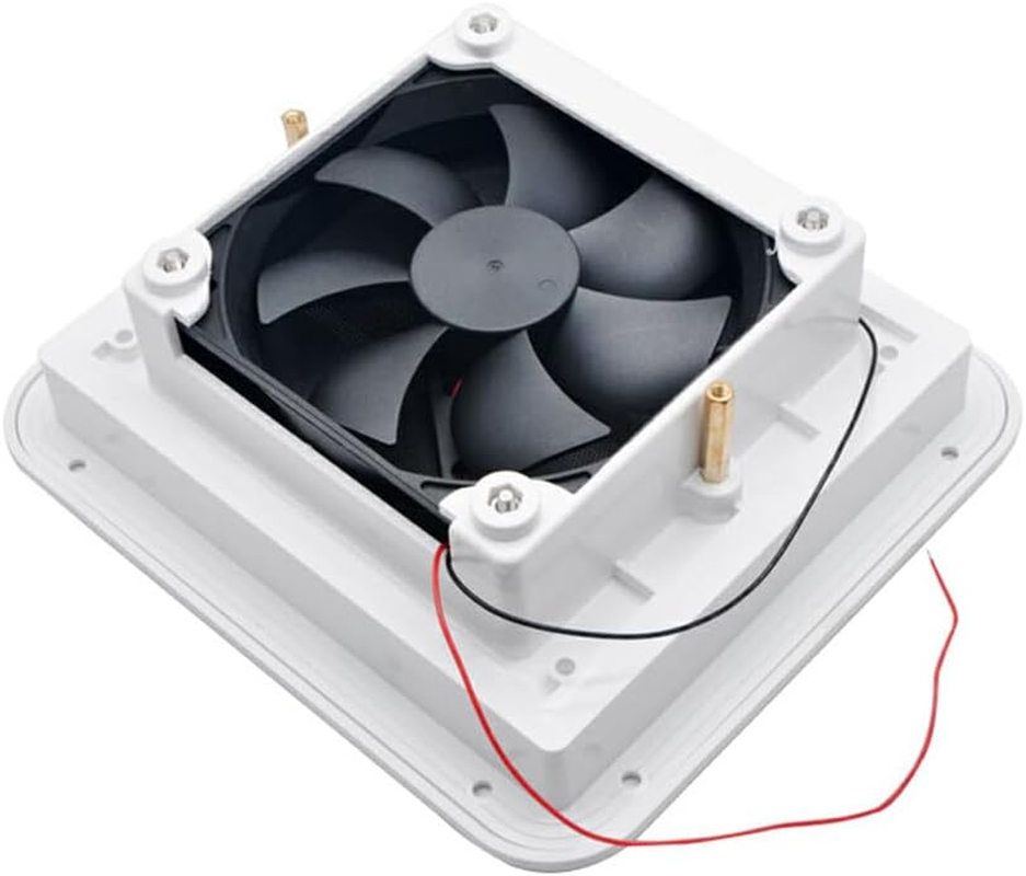 RV Wall Ventilation Fan Fits RV Camper Motorhome Boat Rated Voltage 12V Ventilation Exhaust Fan Hood Fan for Bathroom, Black image number 1