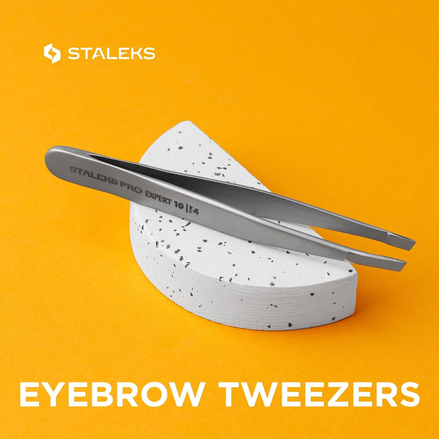 STALEKS PRO Tweezers for Eyebrow - - Type 4 - Surgical Stainless Steel - Slant Tip Tweezer - Durability - Precision - Handmade - for Experts - and Professionals. image number 5