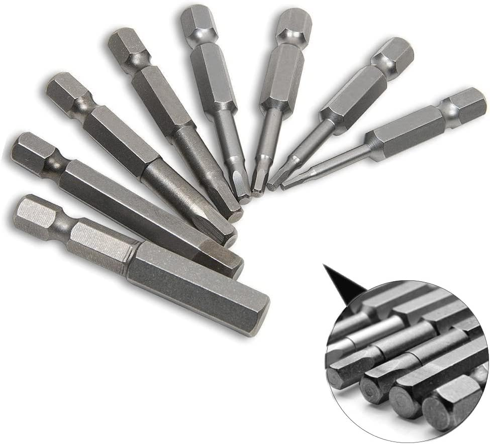 Bestgle 8 Pcs Magnetic Screwdriver Drill Bit Set H1.5-H8 Inner Hexagon Head Allen Wrench Bits with 1/4 Inch Hex Shank, 50Mm Length image number 6