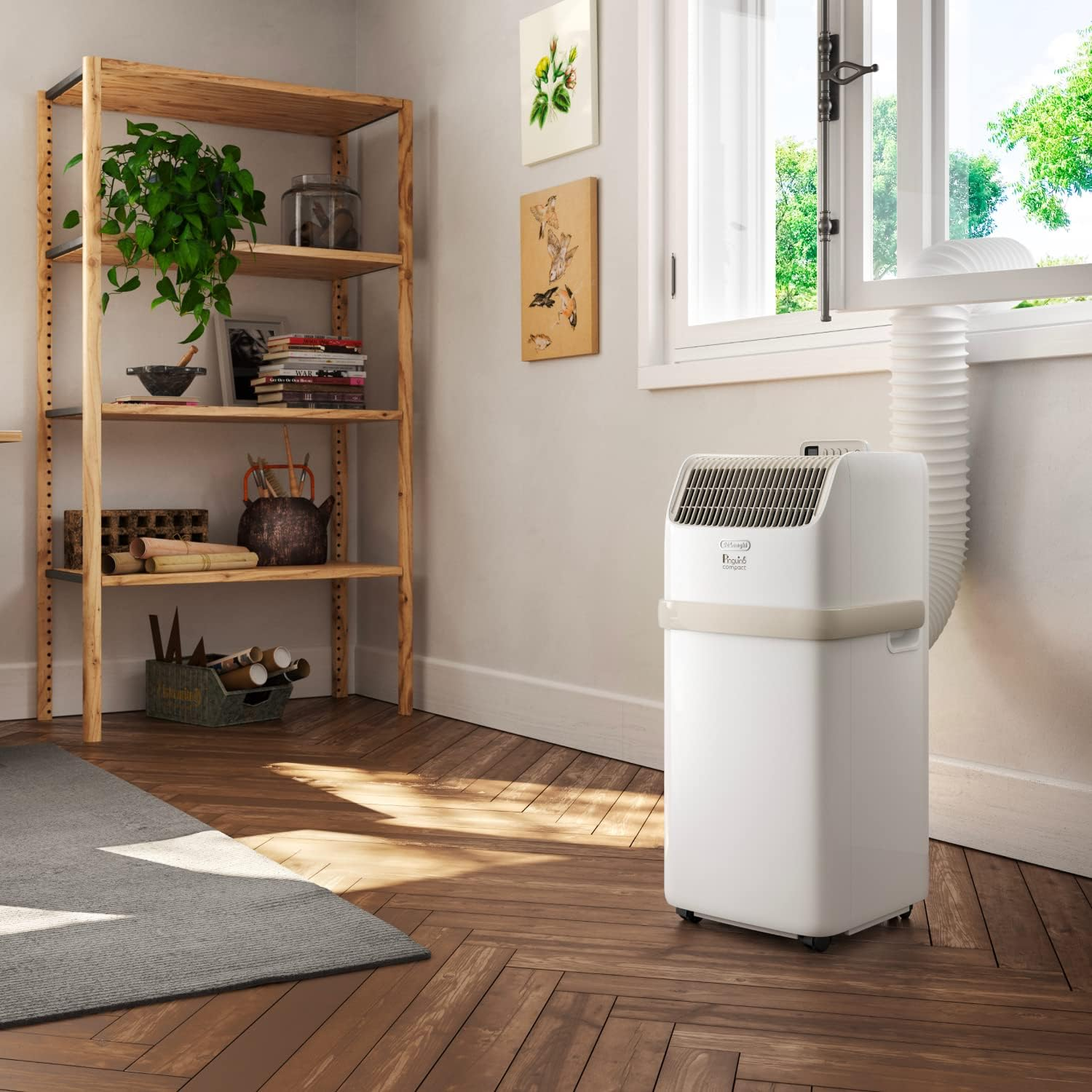 De'Longhi Pinguino Compact ES72 CLASSIC, Silent Portable Air Conditioner 8.300 Btu/H, for Rooms up to 60M3, Dehumidifier, 24 Hour Timer, Energy Class A, Gas R290, 2.1 Kw, Beige image number 6