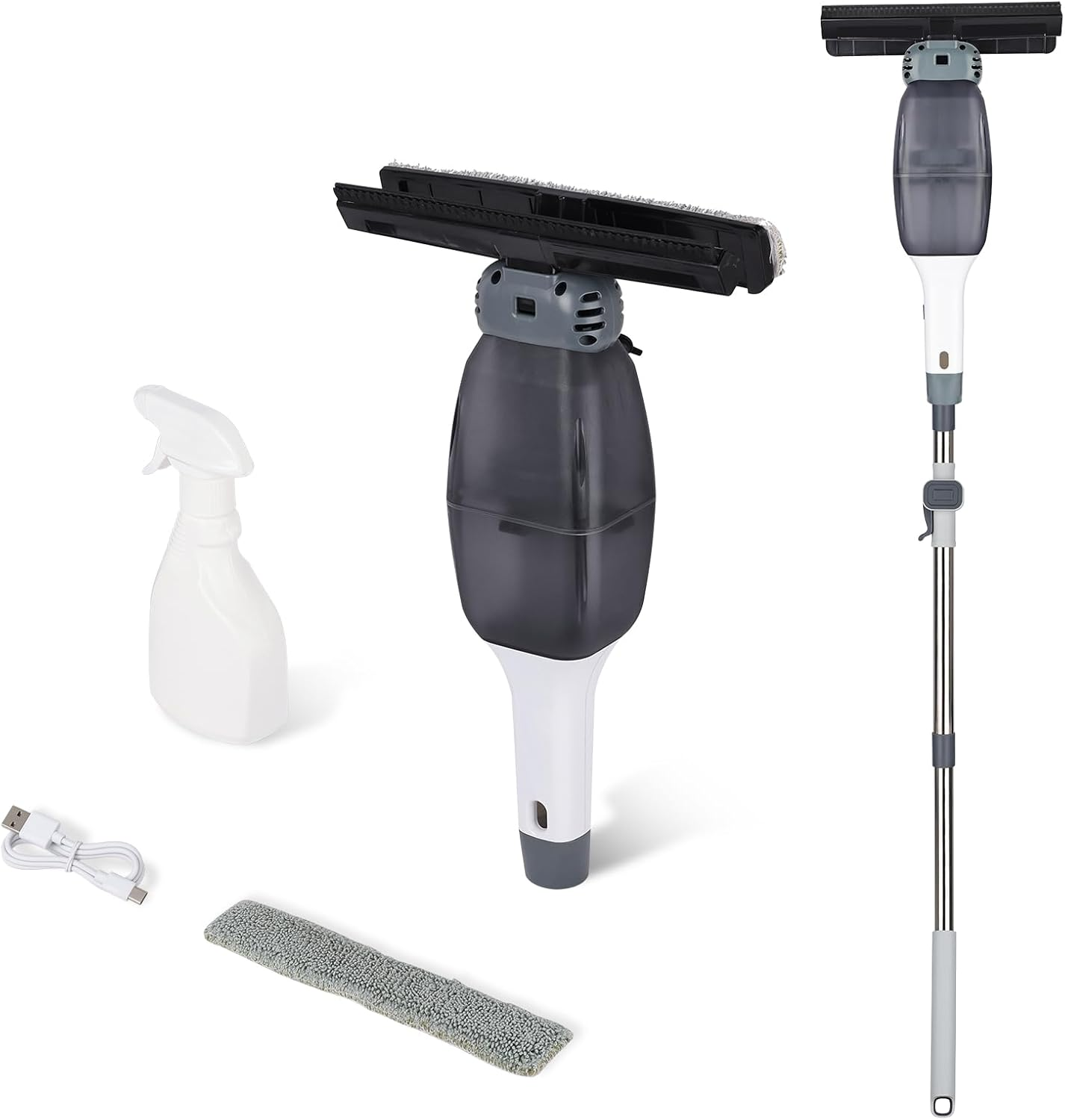 Cordless Window Vacuum Squeegee: Window Vac with Detachable Water Tank and Strong Suction, Electric Cleaning Tool for Shower Wall, Mirror, Glass, Car Windshield, Countertop, Tile image number 3