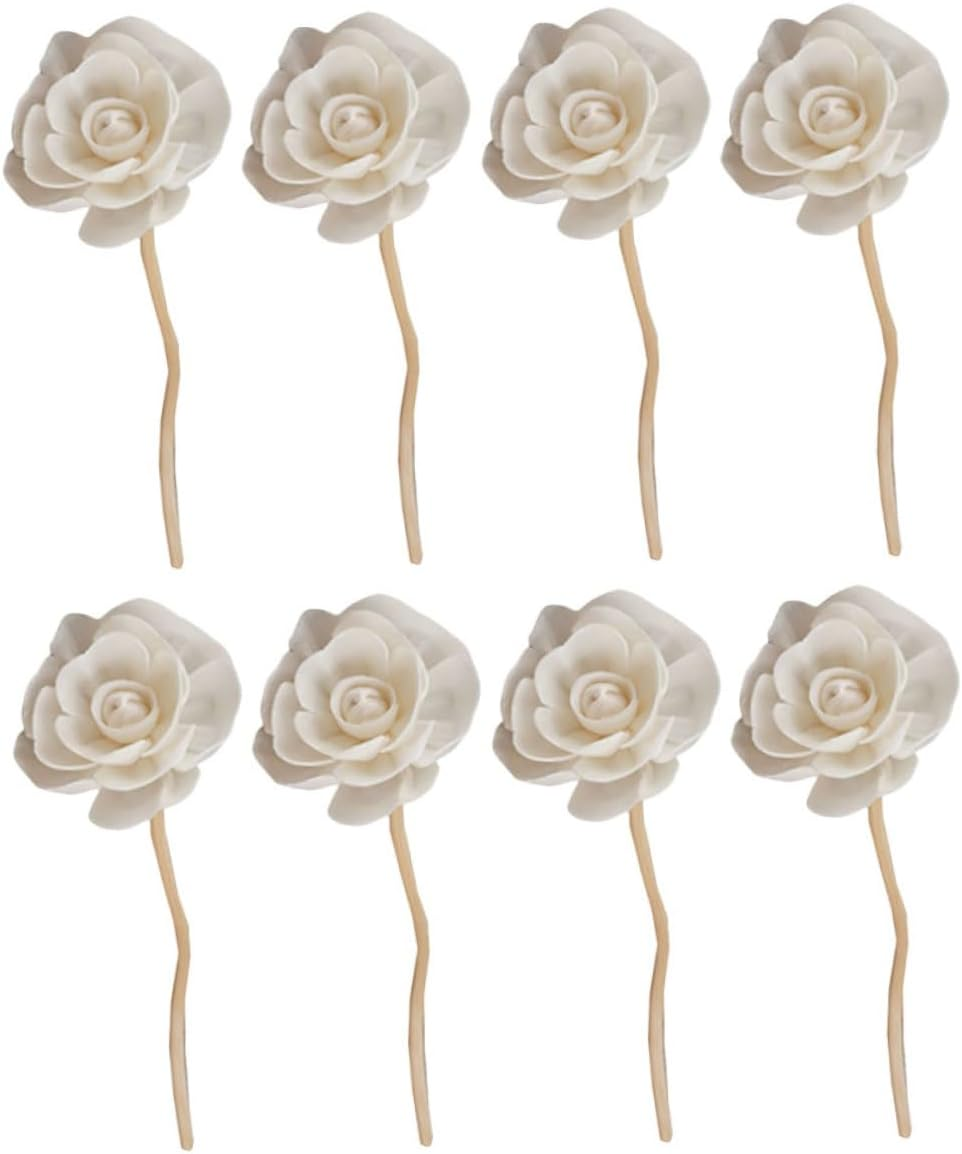 8Pcs Rattan Reed Diffuser Sticks with Dried Flower Fragrance Sticks Natural Aromatherapy Accessories for Home Scenting and Room Freshening image number 1