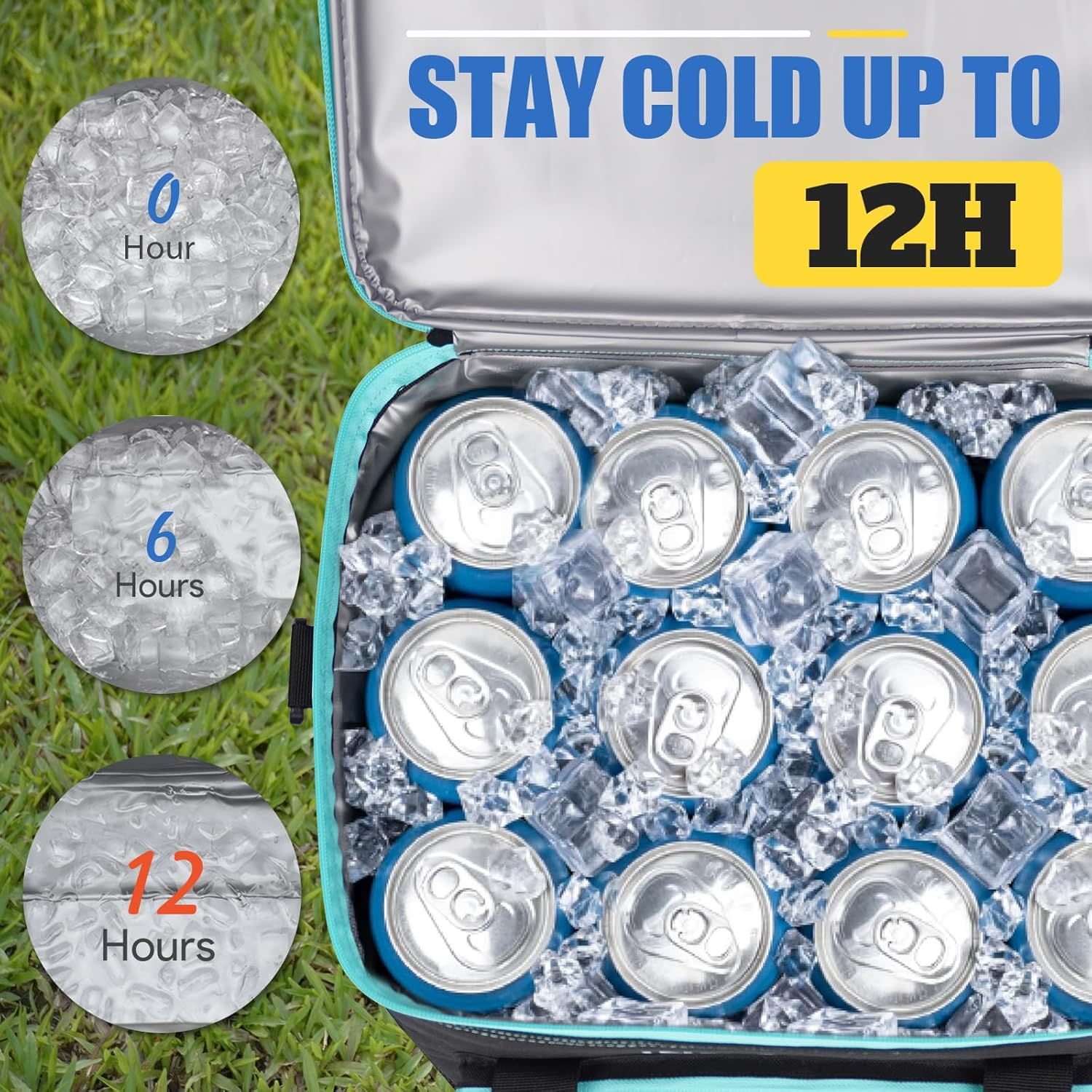 INSMEER Cooler Bag 60Cans,40L Large Cooler Bags Insulated,Soft Cooler Bag Leakproof/Collapsible/Portable Cooler Backpack,With Bottle Opener&Removable Shoulder Strap,Suitable for Beach Camping Picnics image number 2