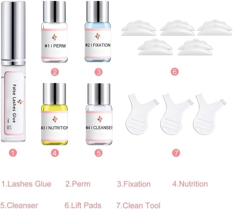 Professional Lash Lift Kit, Eyelash Perm Kit, Tools for Lash Lift Eyelash Extensions and Curling, Semi-Permanent Curling Perming Wave Suitable for Home Salon image number 1